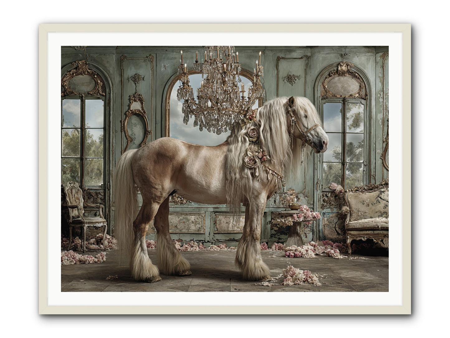 Champagne and Clover -- Framed Print - White 48x36