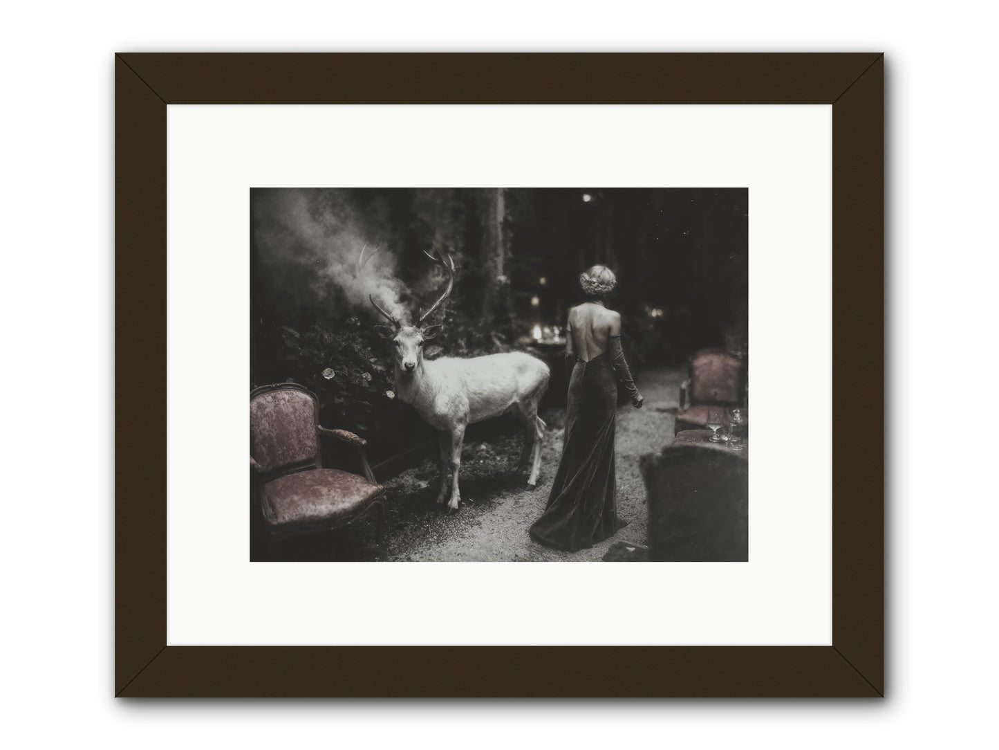 Champagne and Courage -- Framed Print - Black 12x9