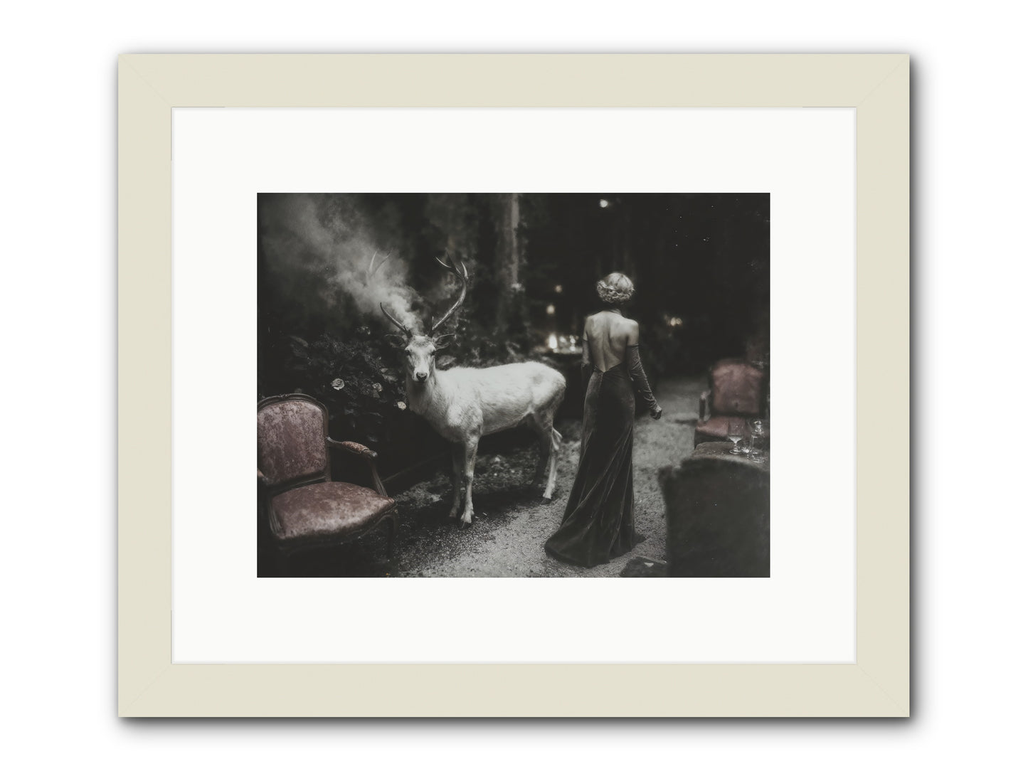 Champagne and Courage -- Framed Print - White 12x9