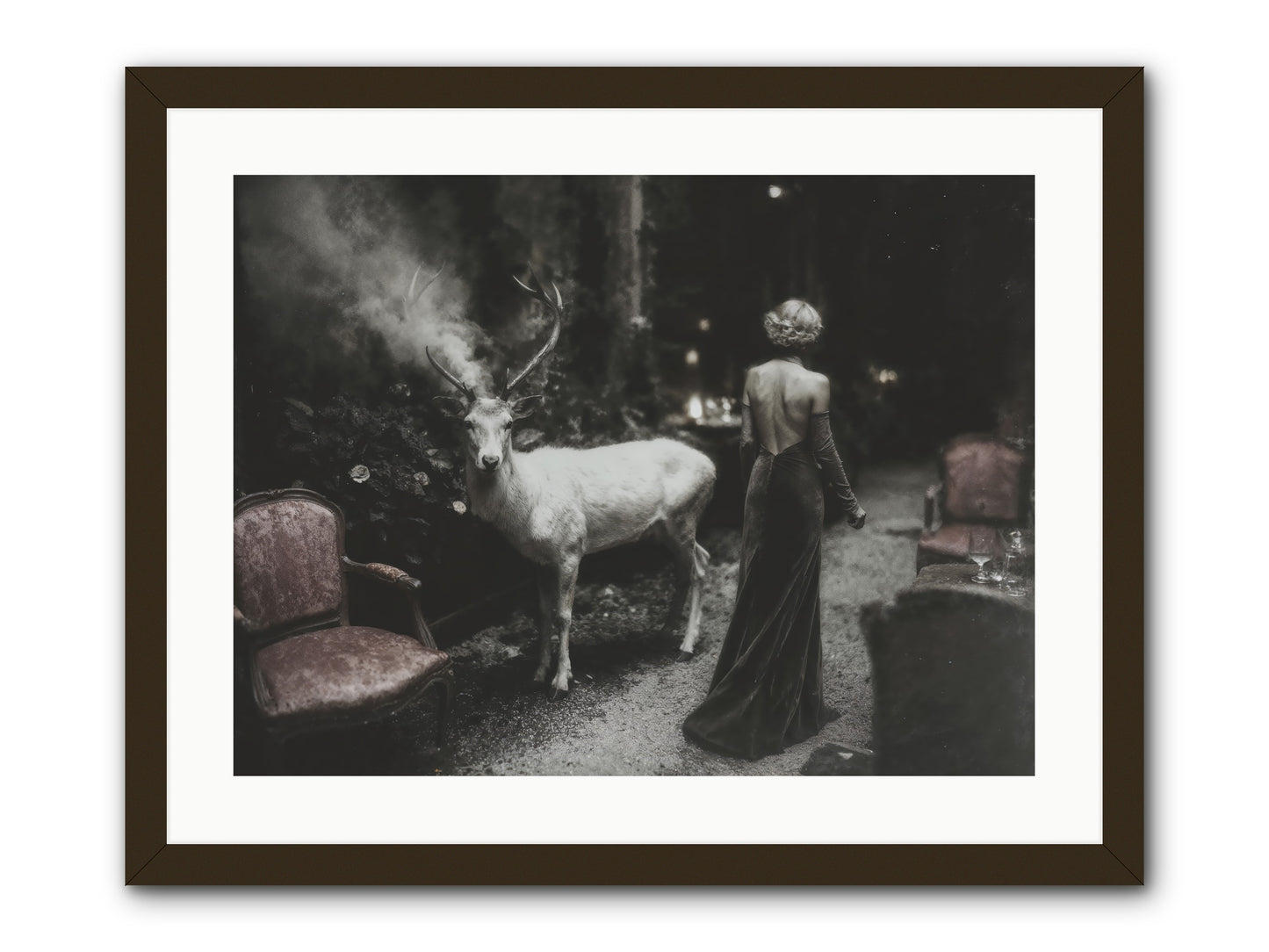 Champagne and Courage -- Framed Print - Black 24x18