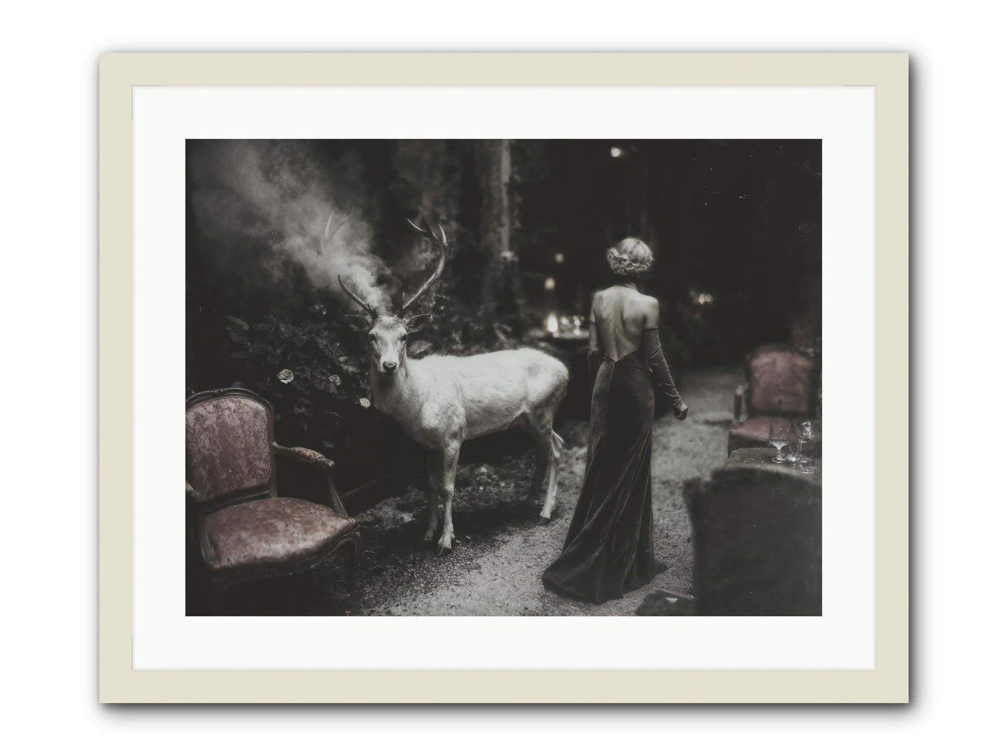 Champagne and Courage -- Framed Print - White 24x18