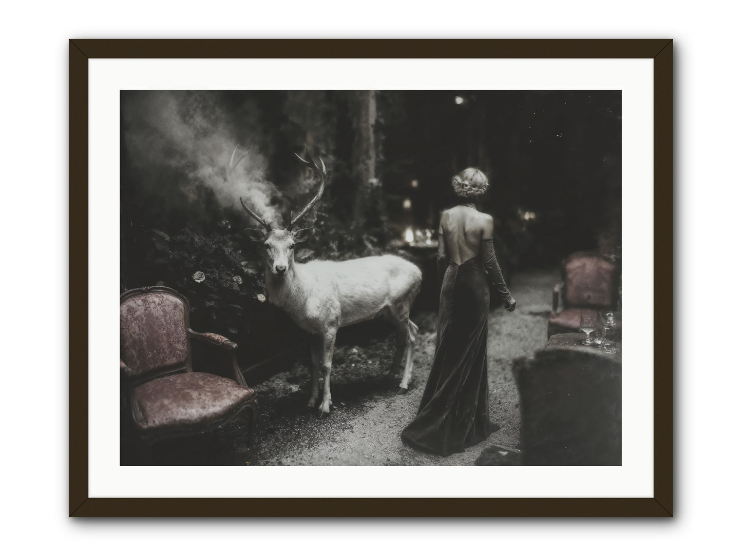 Champagne and Courage -- Framed Print - Black 32x24