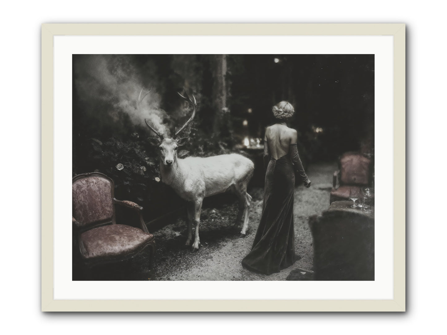 Champagne and Courage -- Framed Print - White 32x24