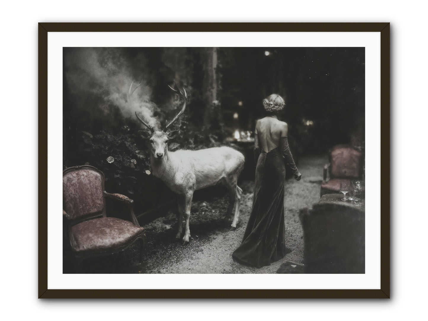 Champagne and Courage -- Framed Print - Black 40x30