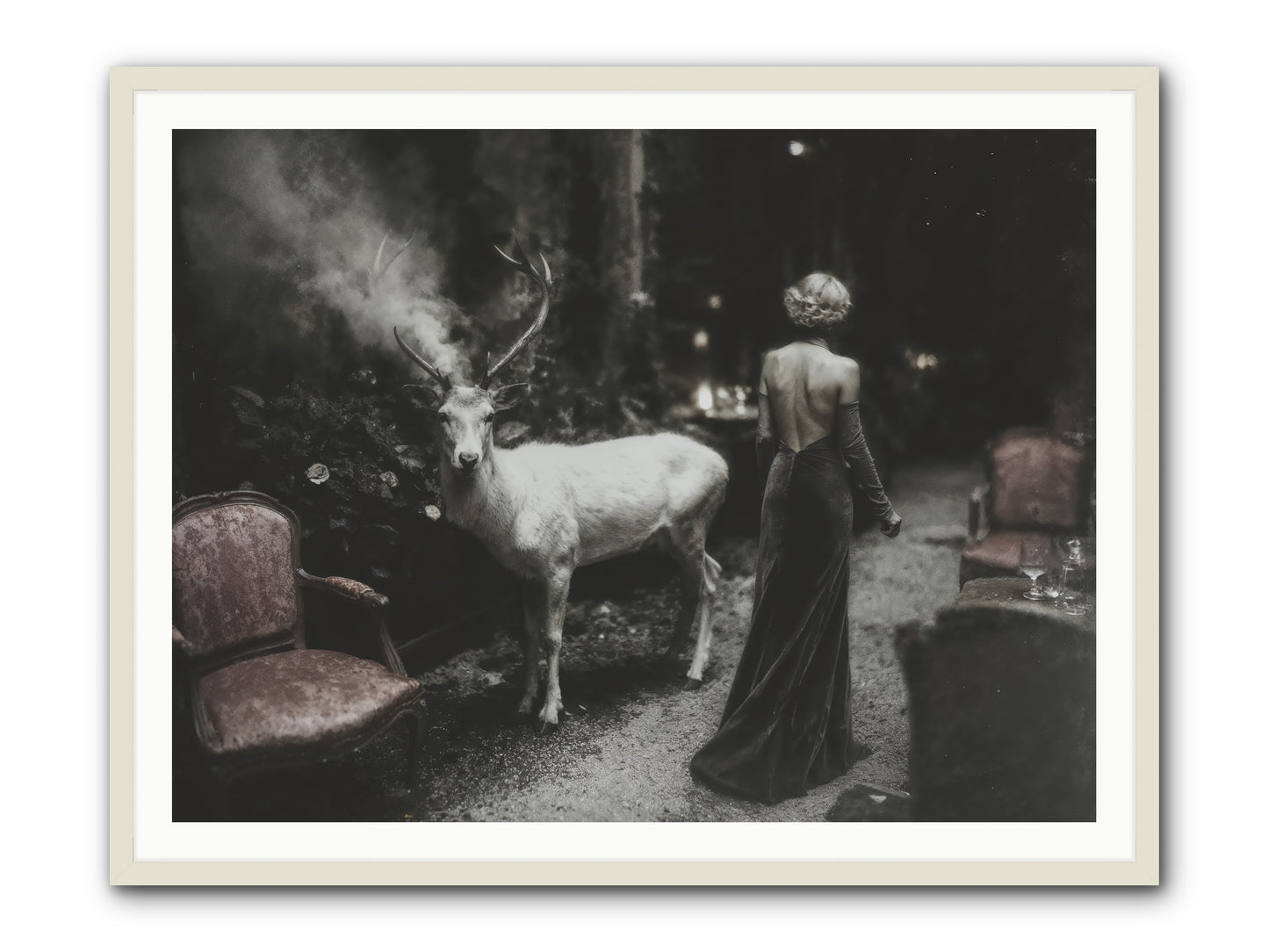 Champagne and Courage -- Framed Print - White 48x36