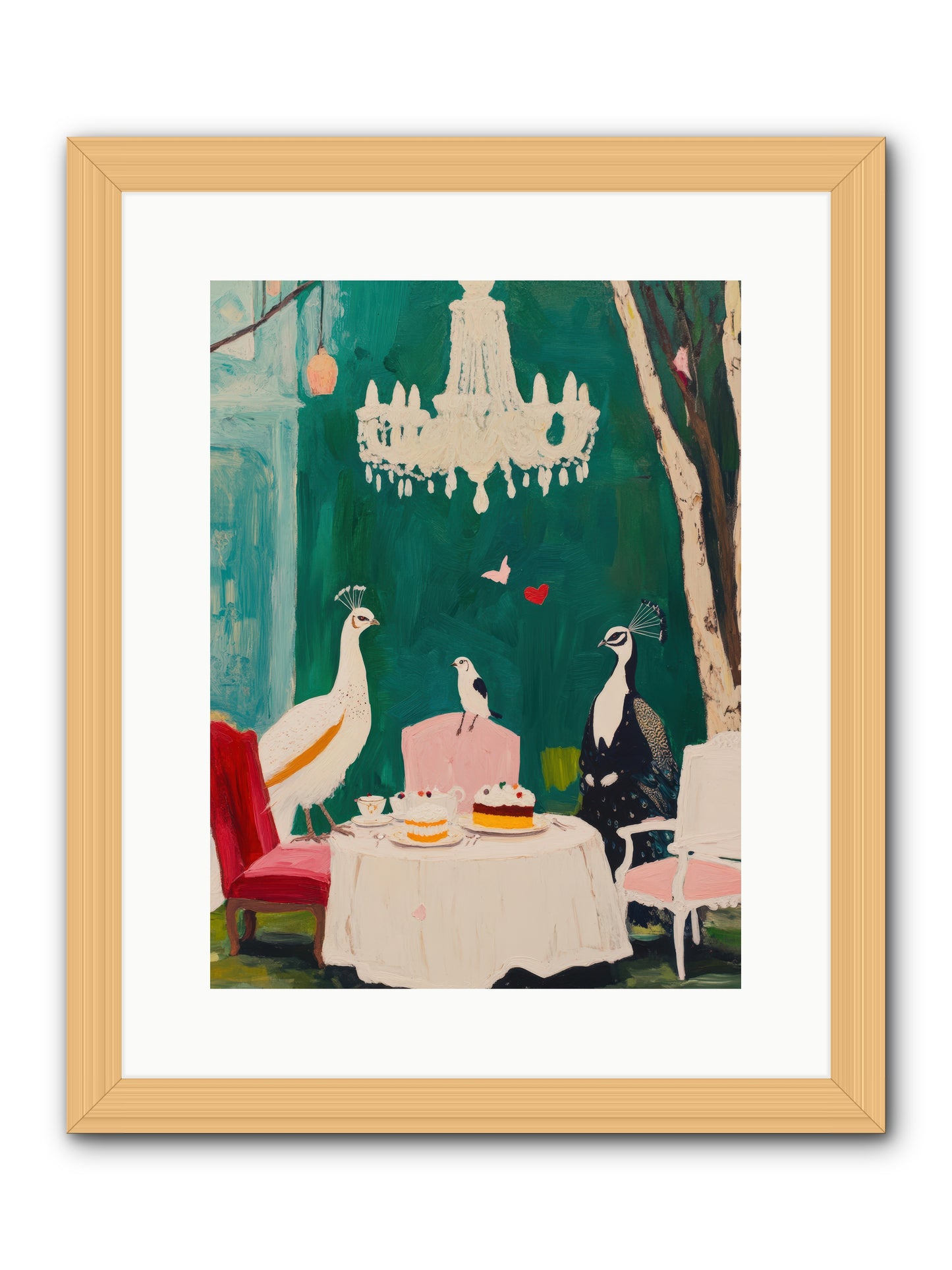 Chandeliers Caught DancingREZ -- Framed Print - Natural 12x16