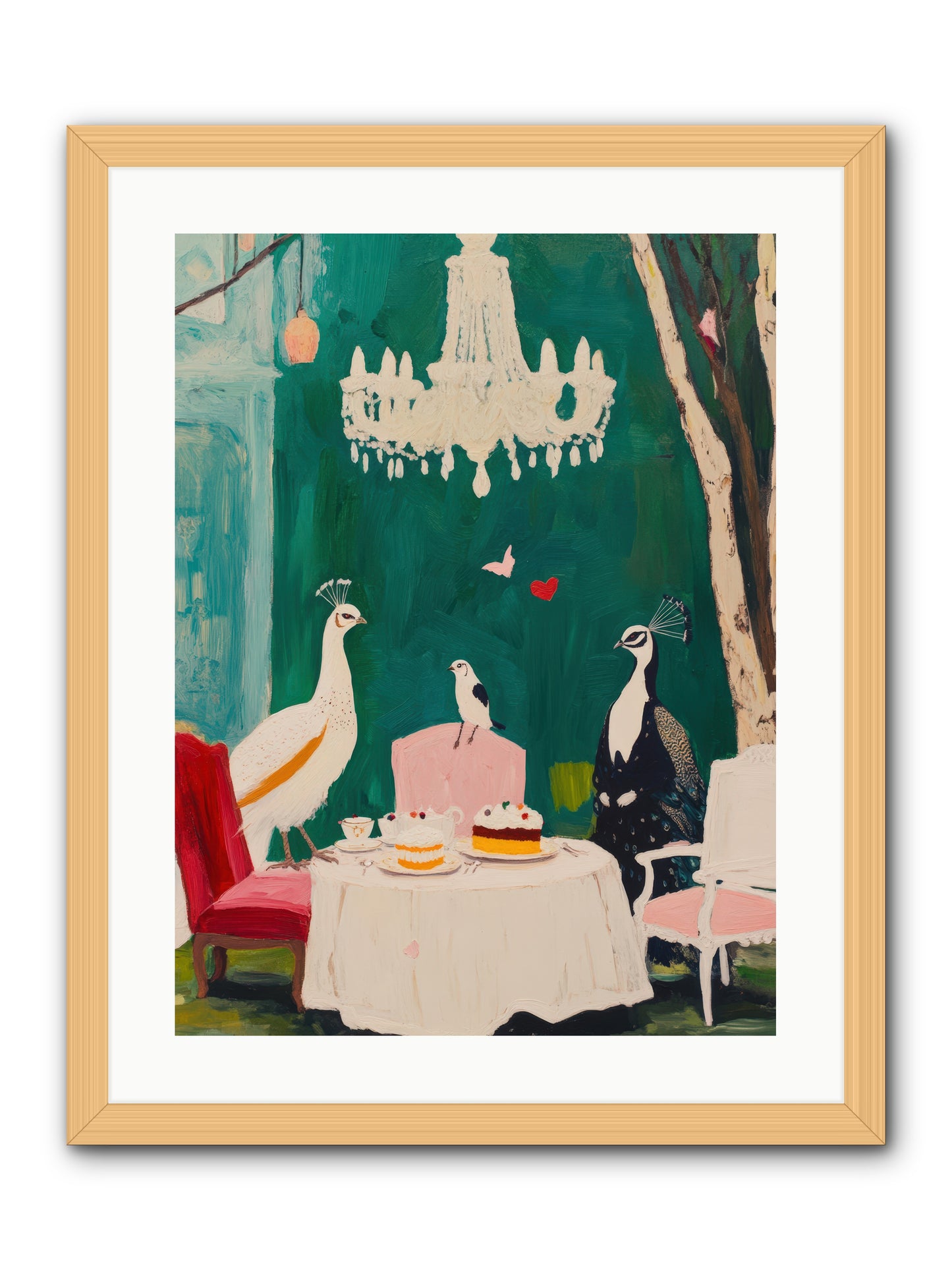 Chandeliers Caught DancingREZ -- Framed Print - Natural 18x24