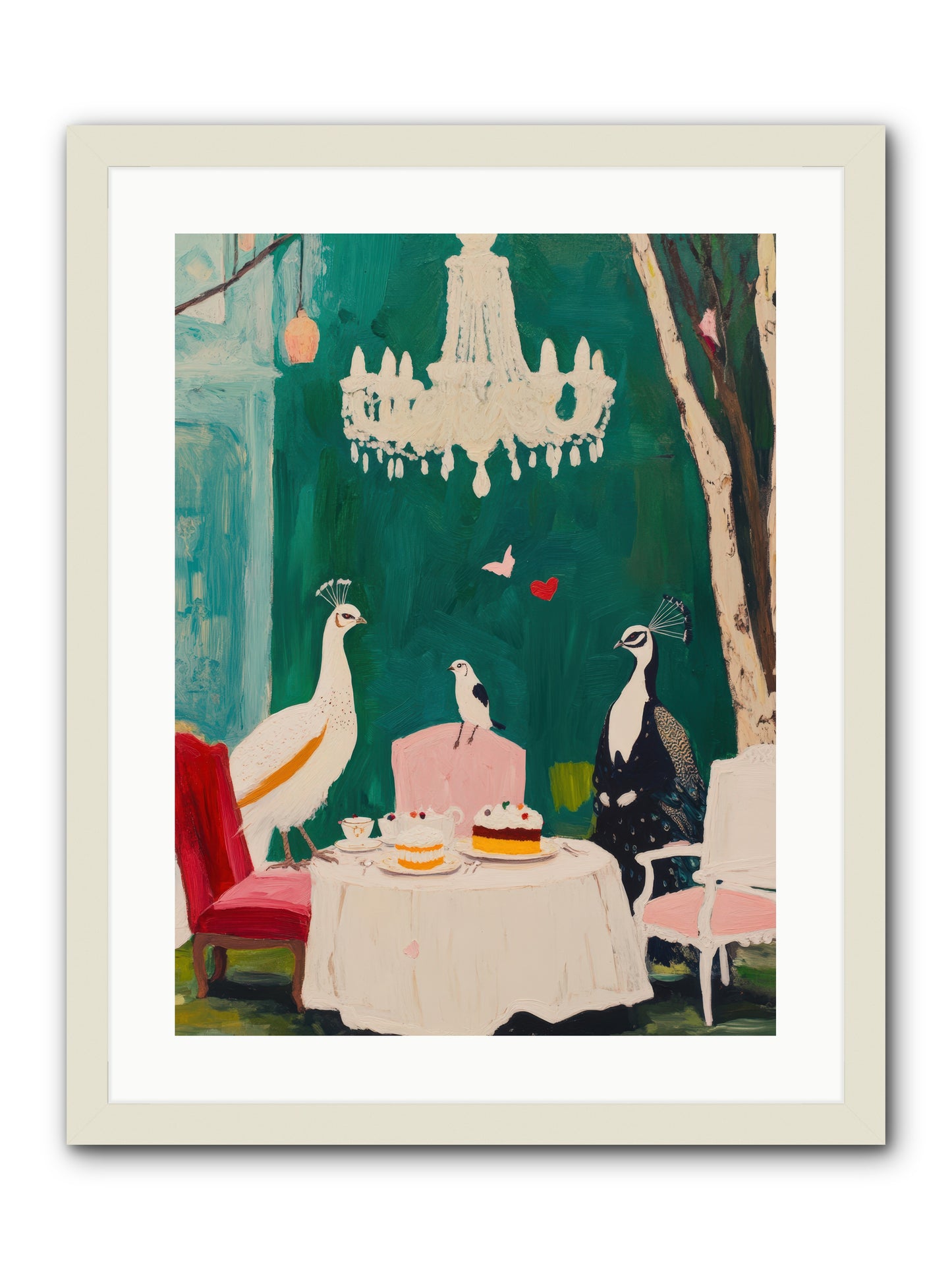 Chandeliers Caught DancingREZ -- Framed Print - White 18x24