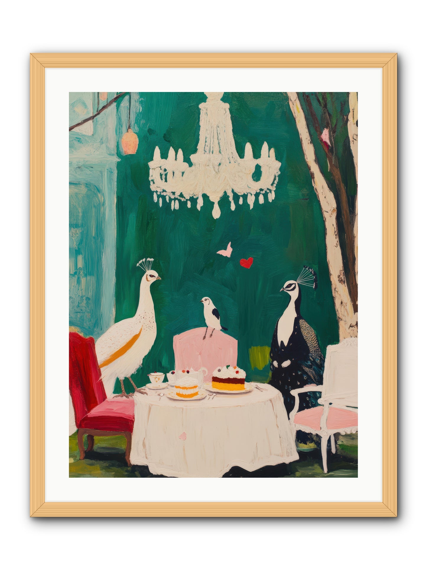 Chandeliers Caught DancingREZ -- Framed Print - Natural 24x32