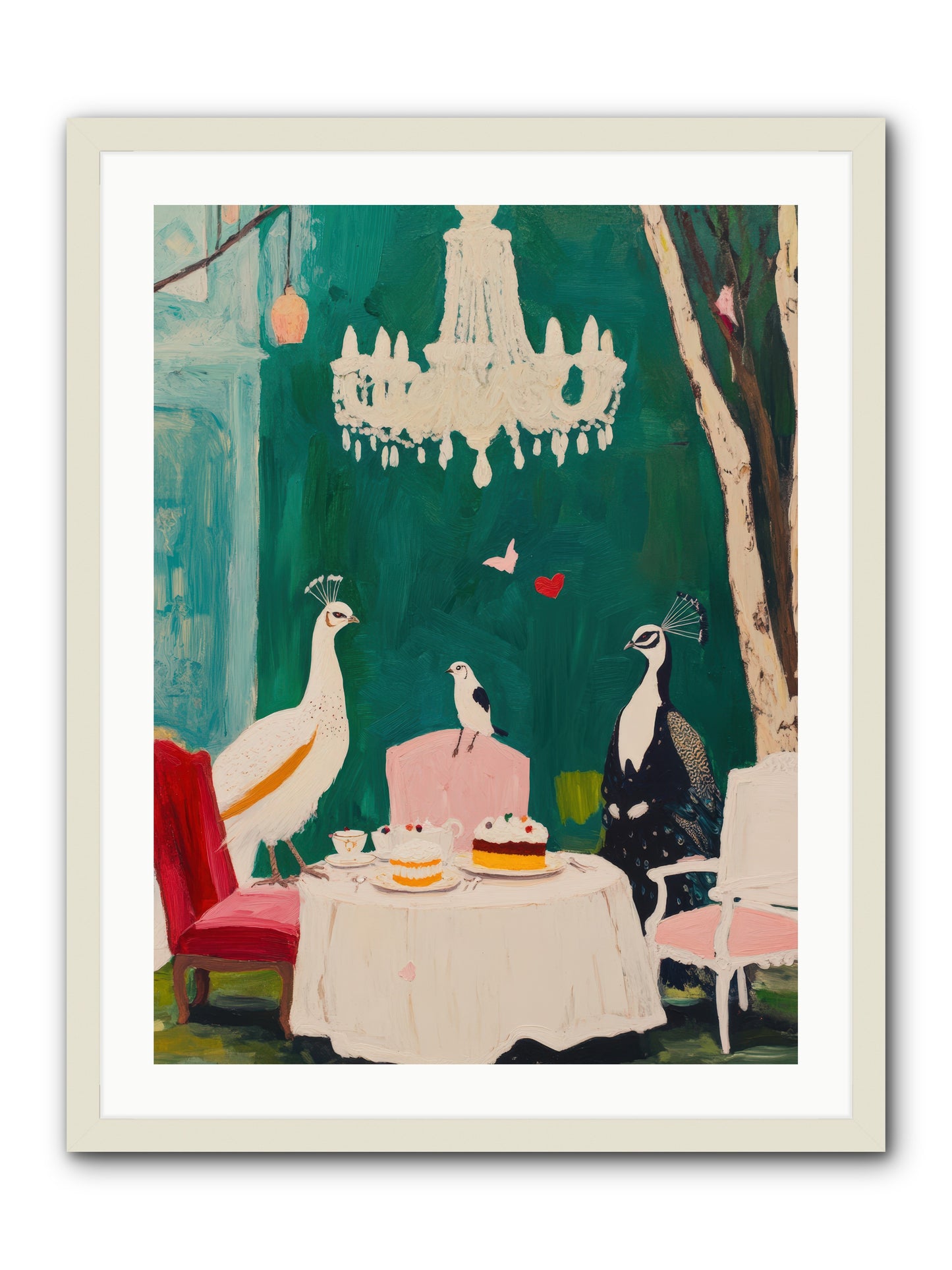 Chandeliers Caught DancingREZ -- Framed Print - White 24x32
