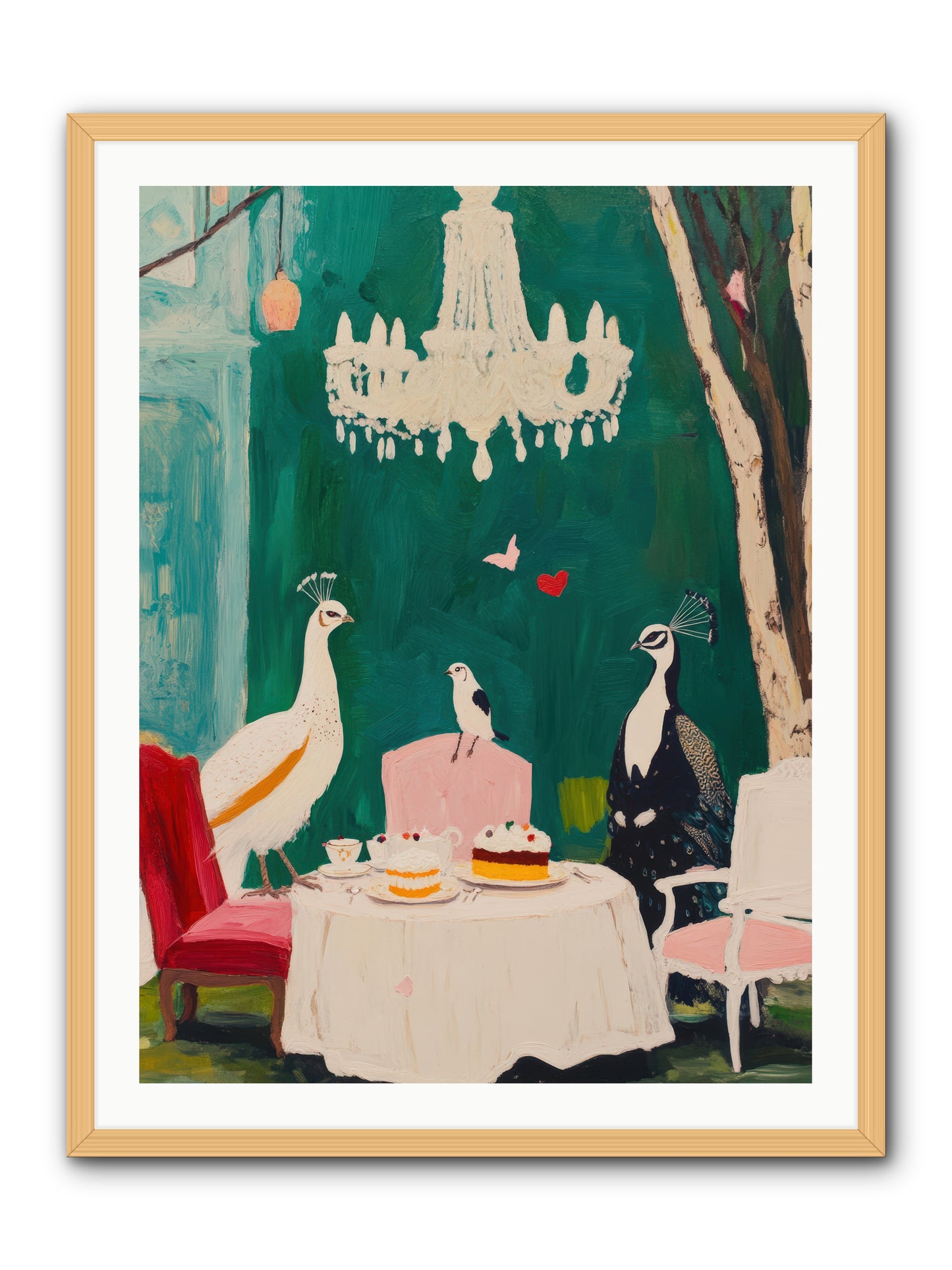 Chandeliers Caught DancingREZ -- Framed Print - Natural 30x40