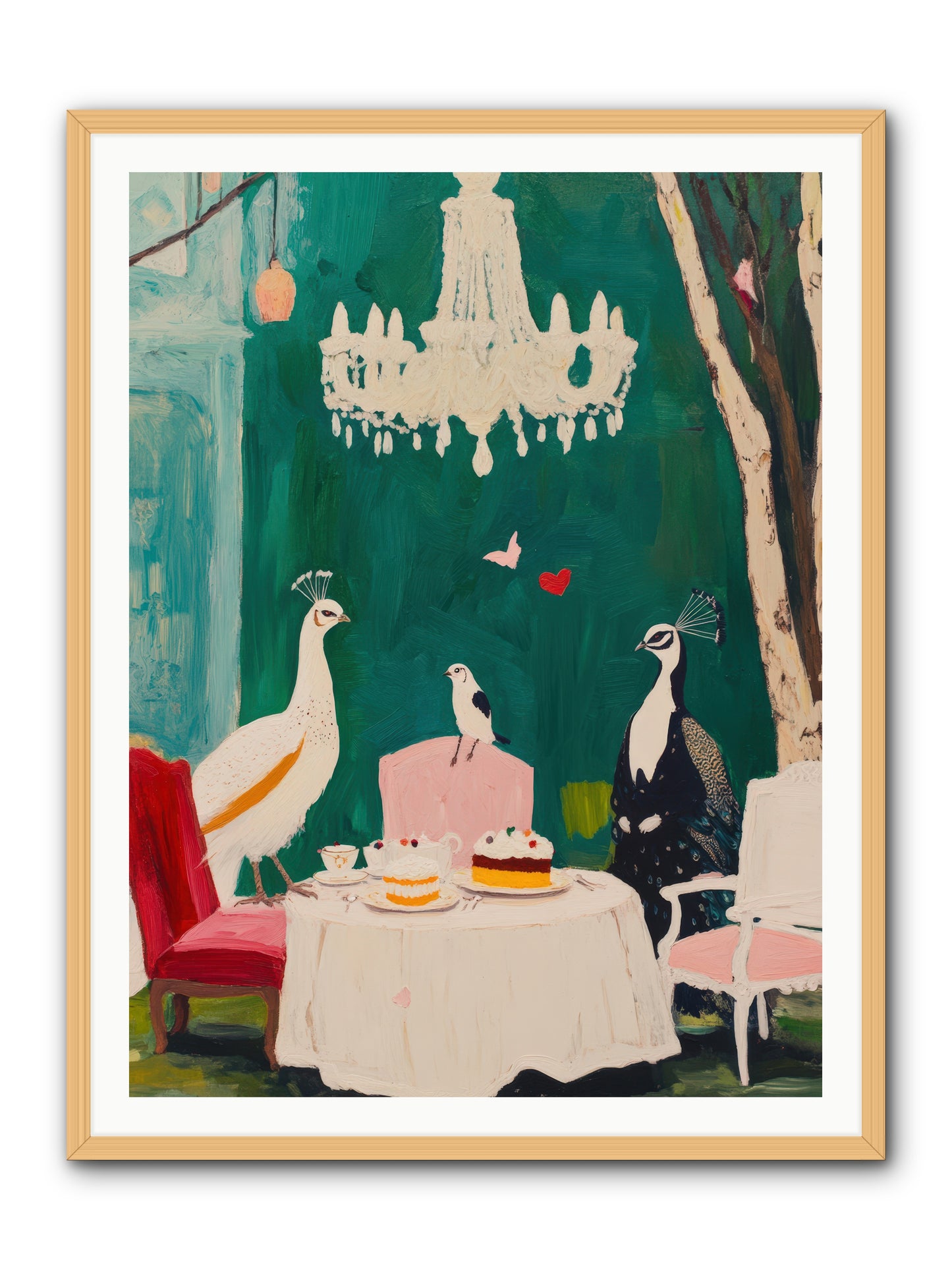 Chandeliers Caught DancingREZ -- Framed Print - Natural 36x48