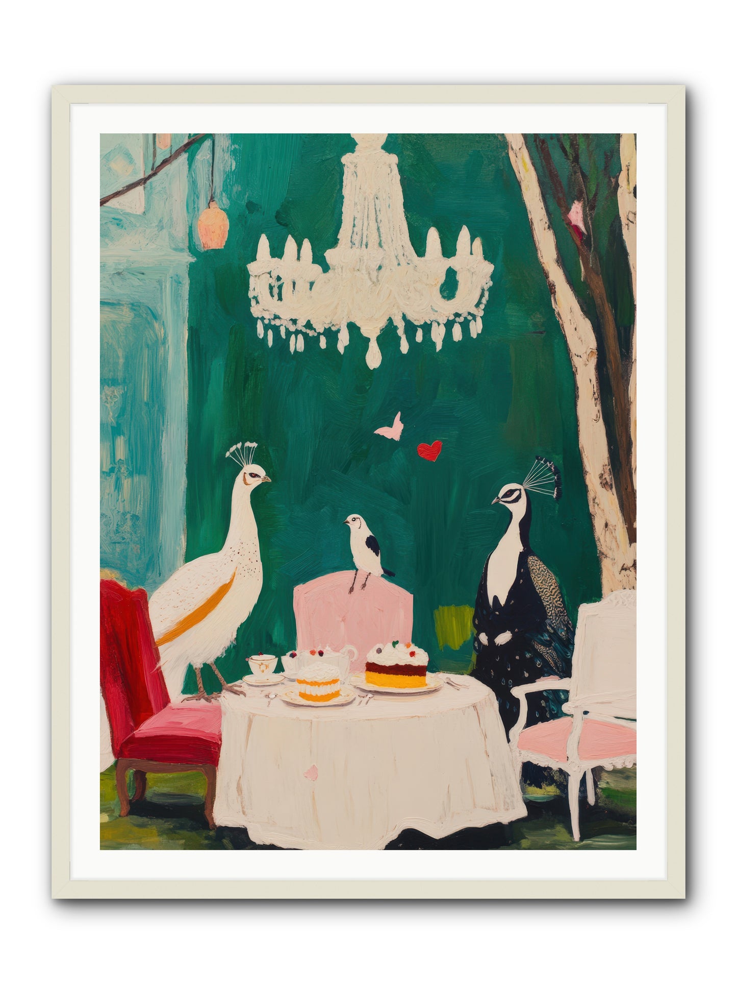 Chandeliers Caught DancingREZ -- Framed Print - White 36x48