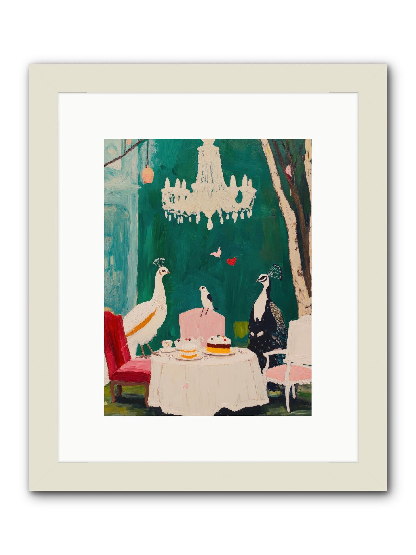 Chandeliers Caught DancingREZ -- Framed Print - White 9x12