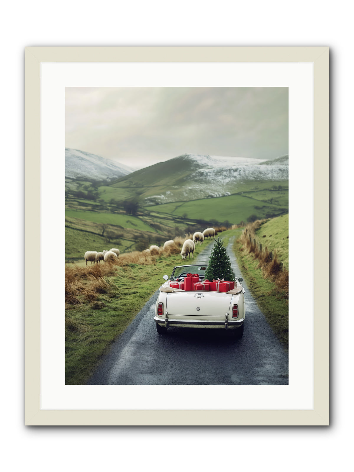 Chariot De Joie -- Framed Print - White 18x24