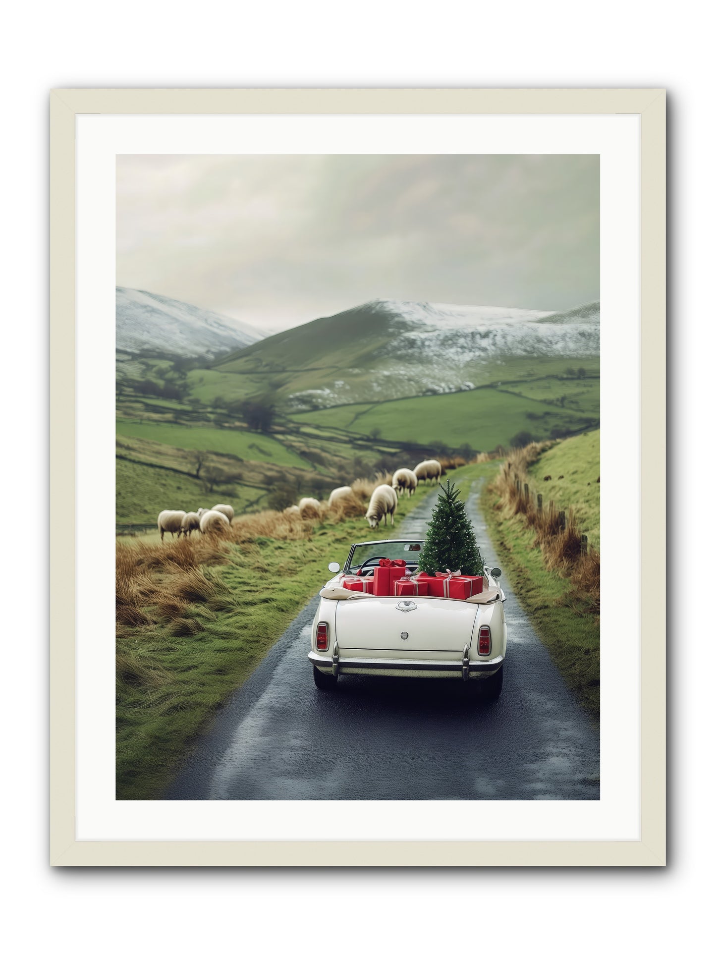 Chariot De Joie -- Framed Print - White 24x32