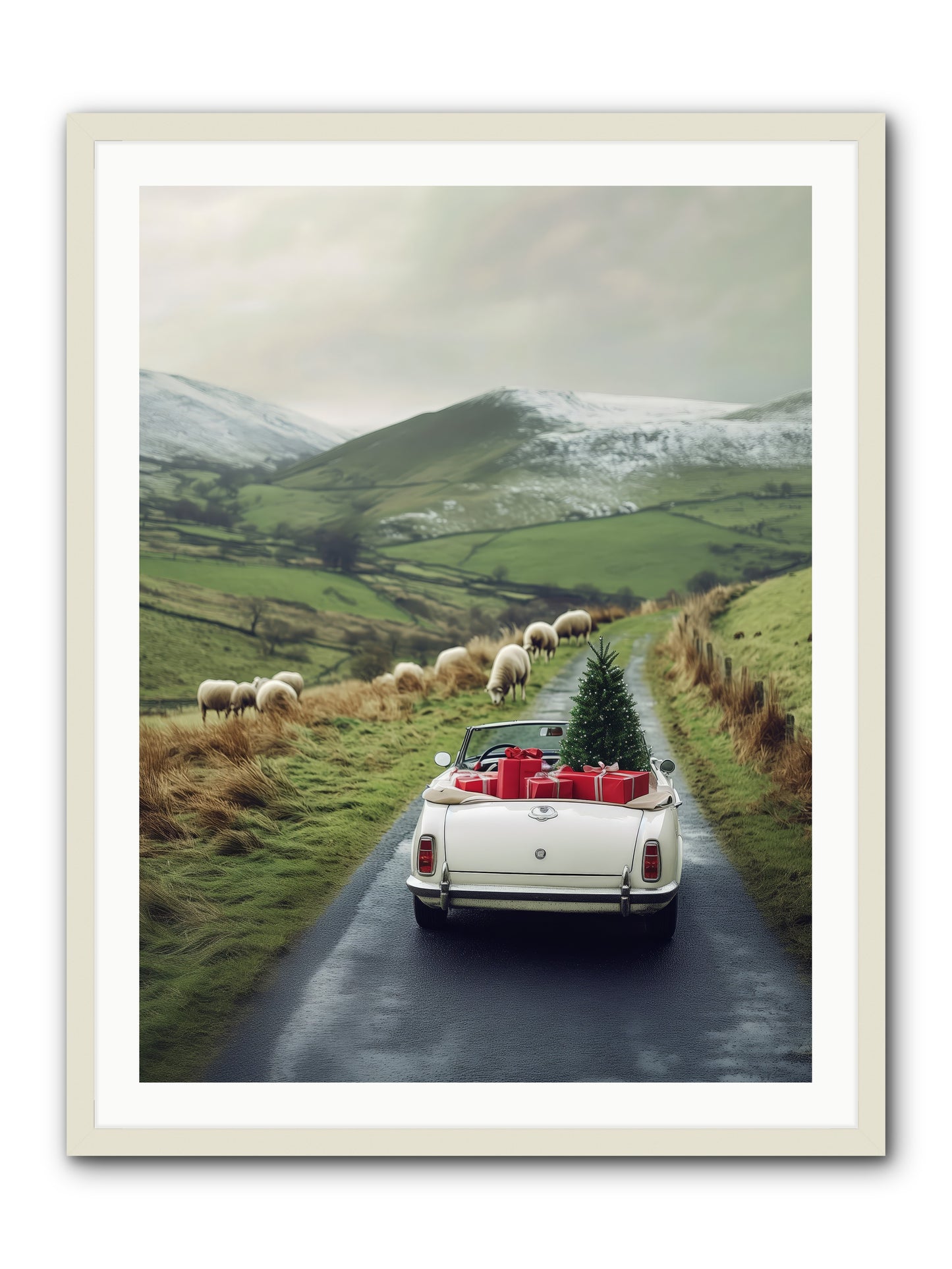 Chariot De Joie -- Framed Print - White 30x40