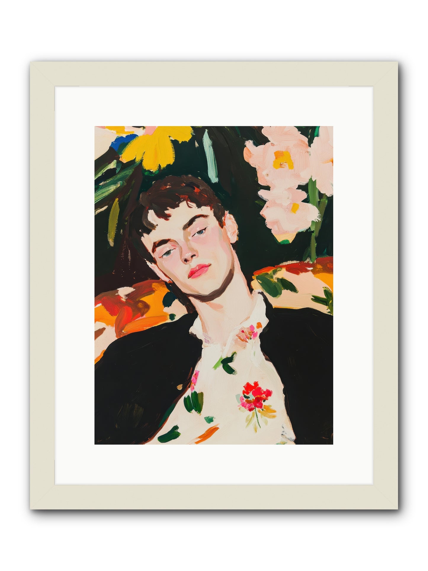 Charisma In Repose -- Framed Print - White 12x16