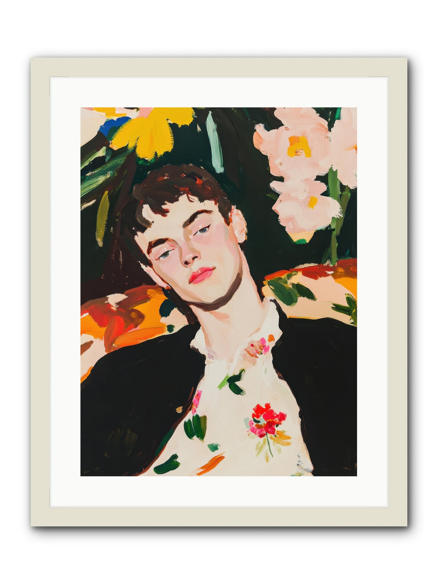 Charisma In Repose -- Framed Print - White 18x24
