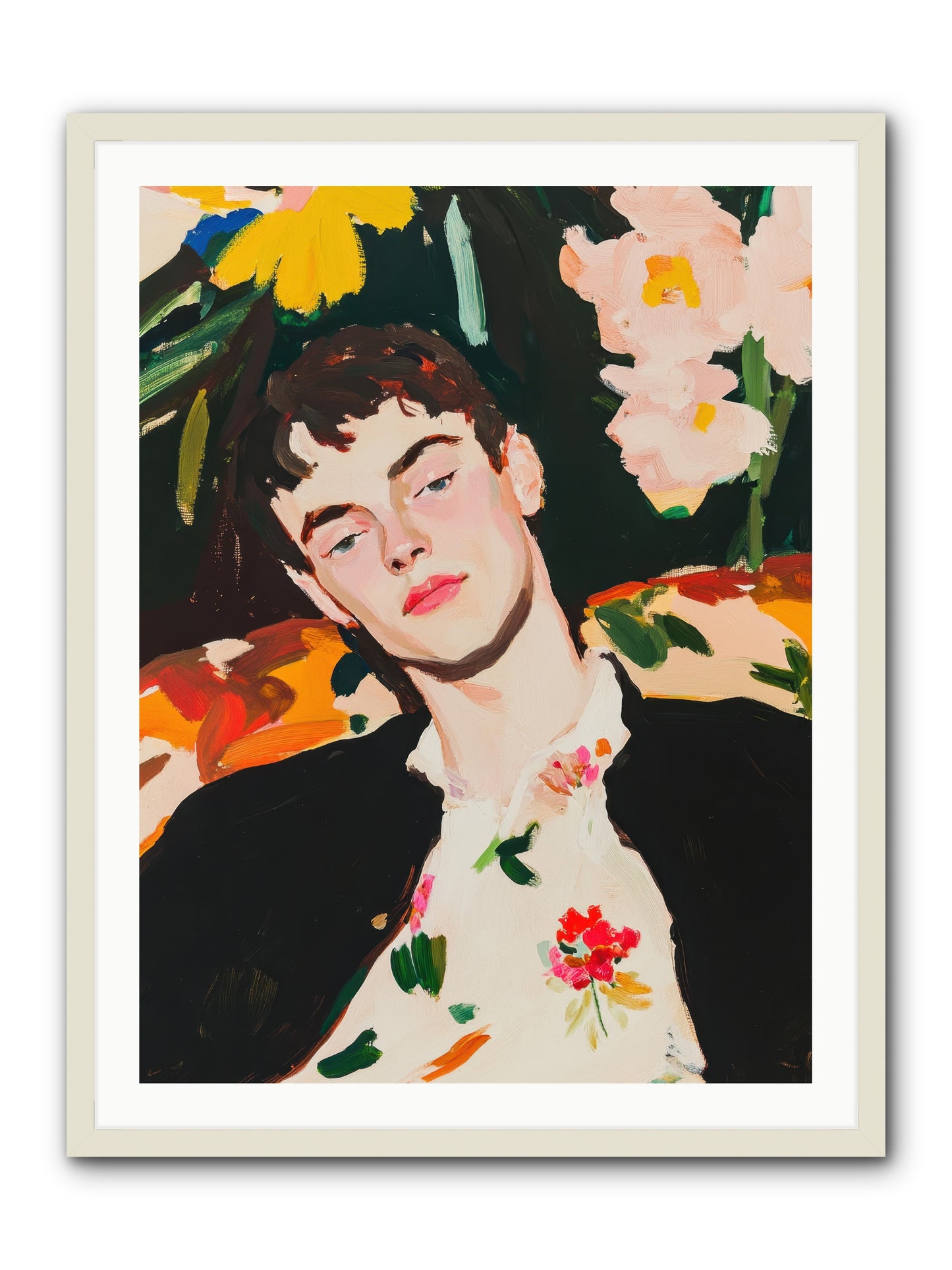 Charisma In Repose -- Framed Print - White 30x40