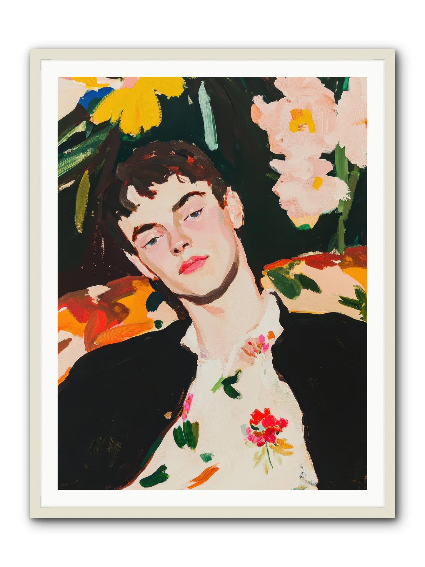 Charisma In Repose -- Framed Print - White 36x48
