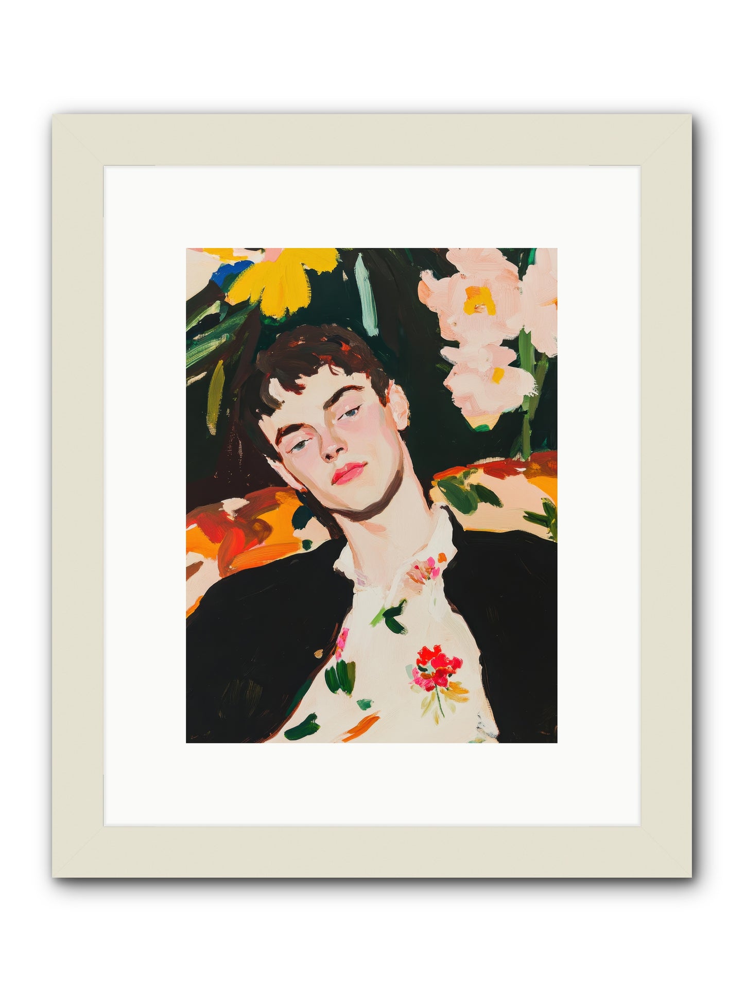 Charisma In Repose -- Framed Print - White 9x12