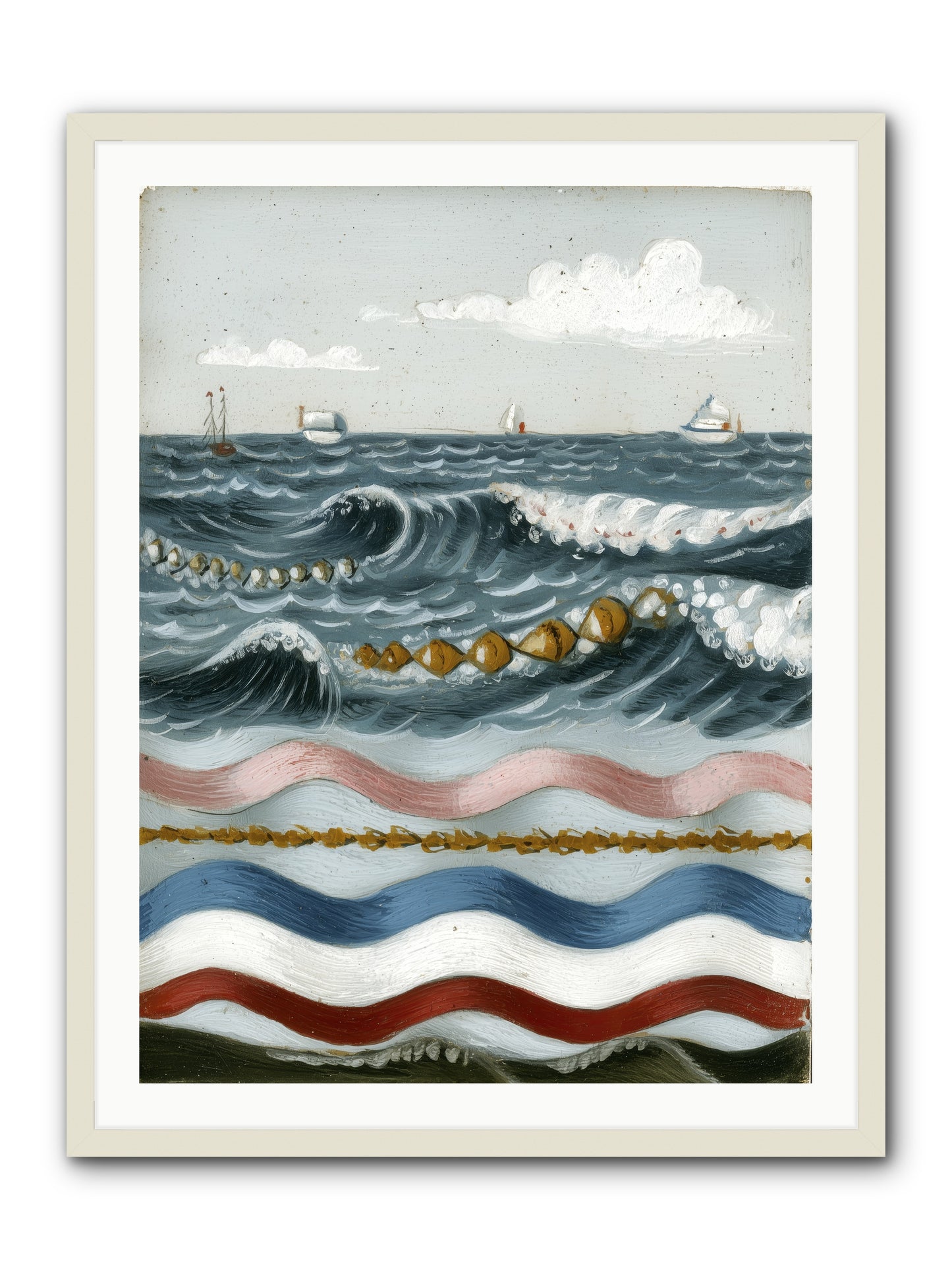 Charmed Currents -- Framed Print - White 30x40