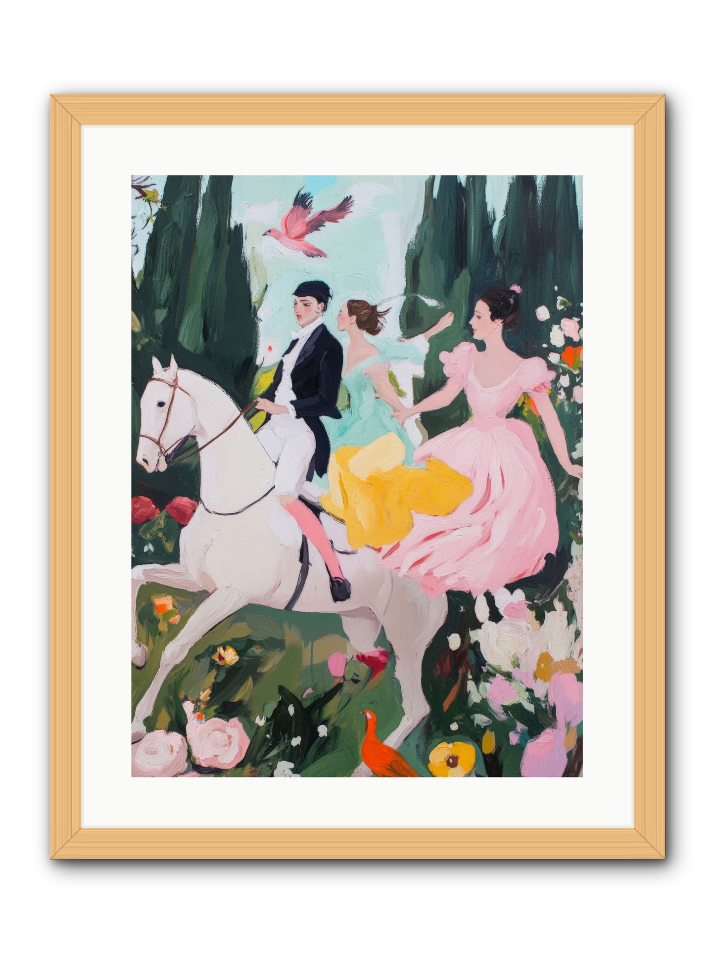 Chasing Wild Hedges No.1 Rez2 -- Framed Print - Natural 18x24