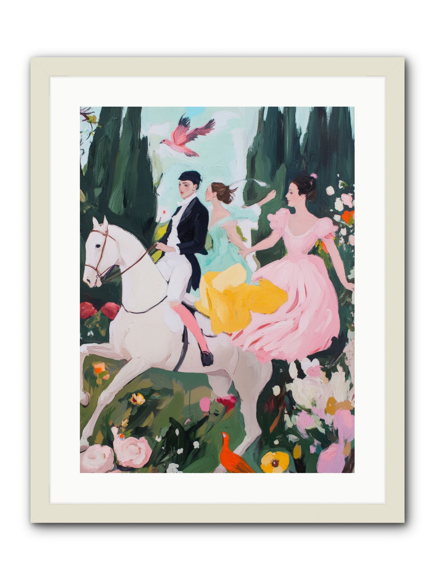 Chasing Wild Hedges No.1 Rez2 -- Framed Print - White 18x24