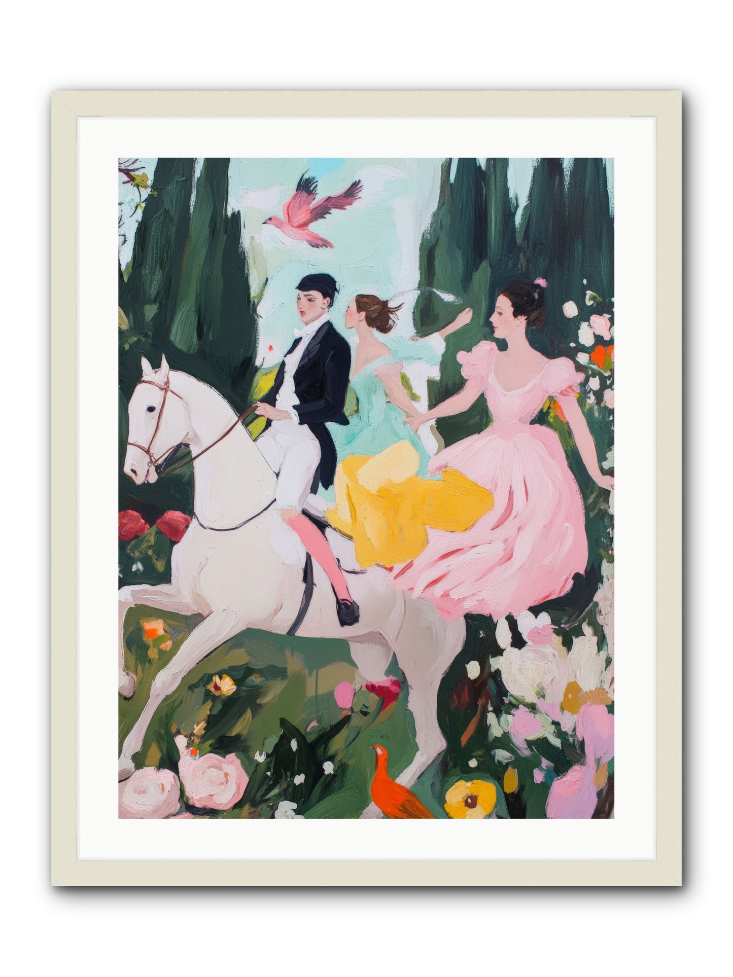 Chasing Wild Hedges No.1 Rez2 -- Framed Print - White 24x32