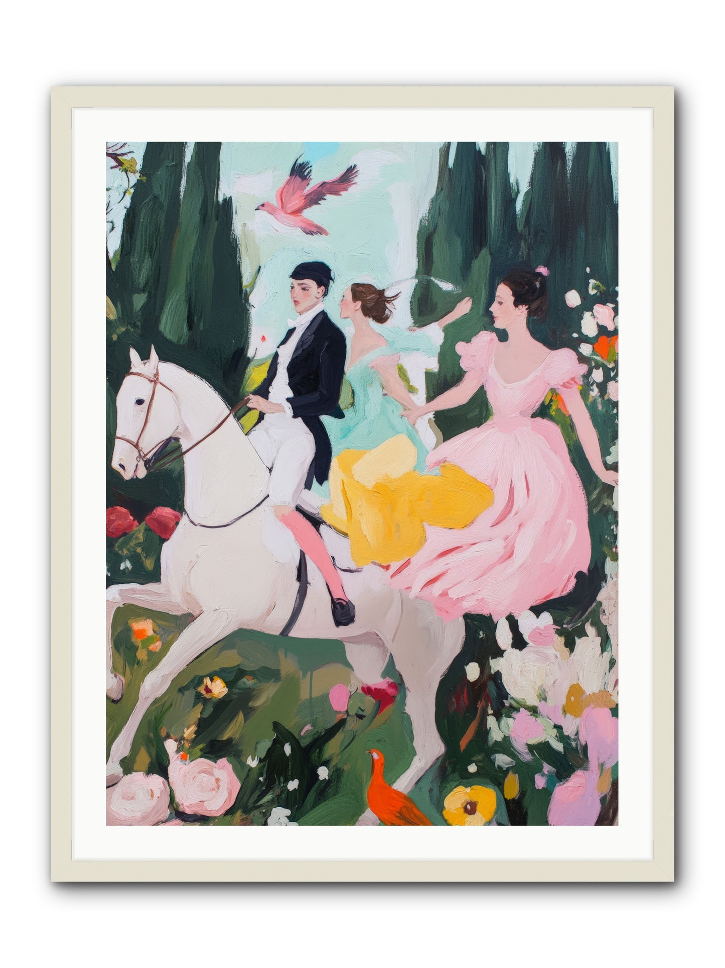 Chasing Wild Hedges No.1 Rez2 -- Framed Print - White 30x40
