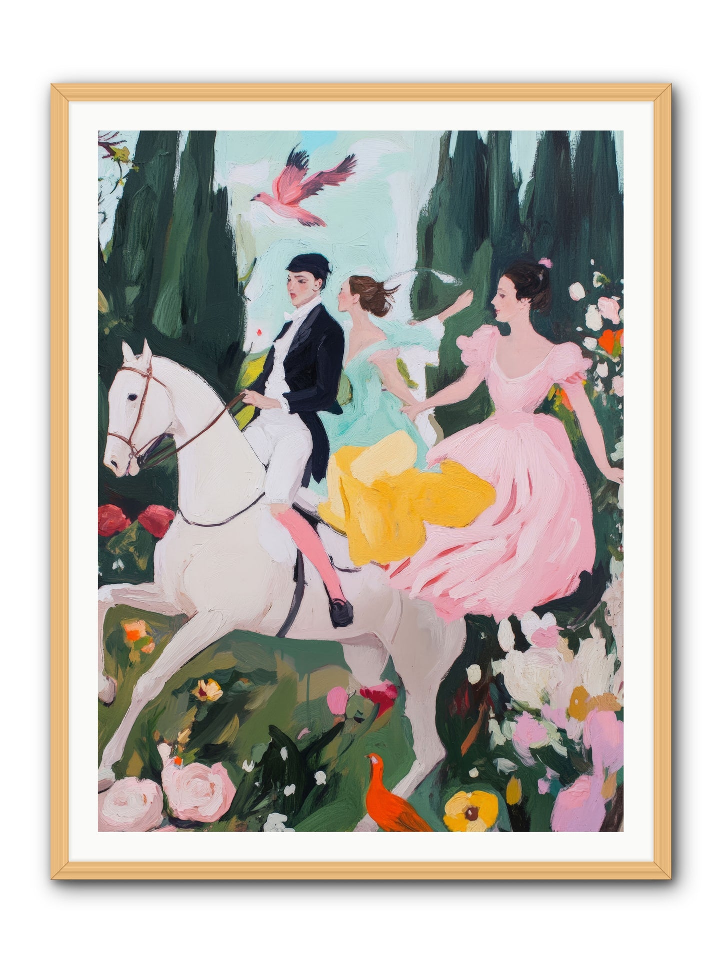 Chasing Wild Hedges No.1 Rez2 -- Framed Print - Natural 36x48