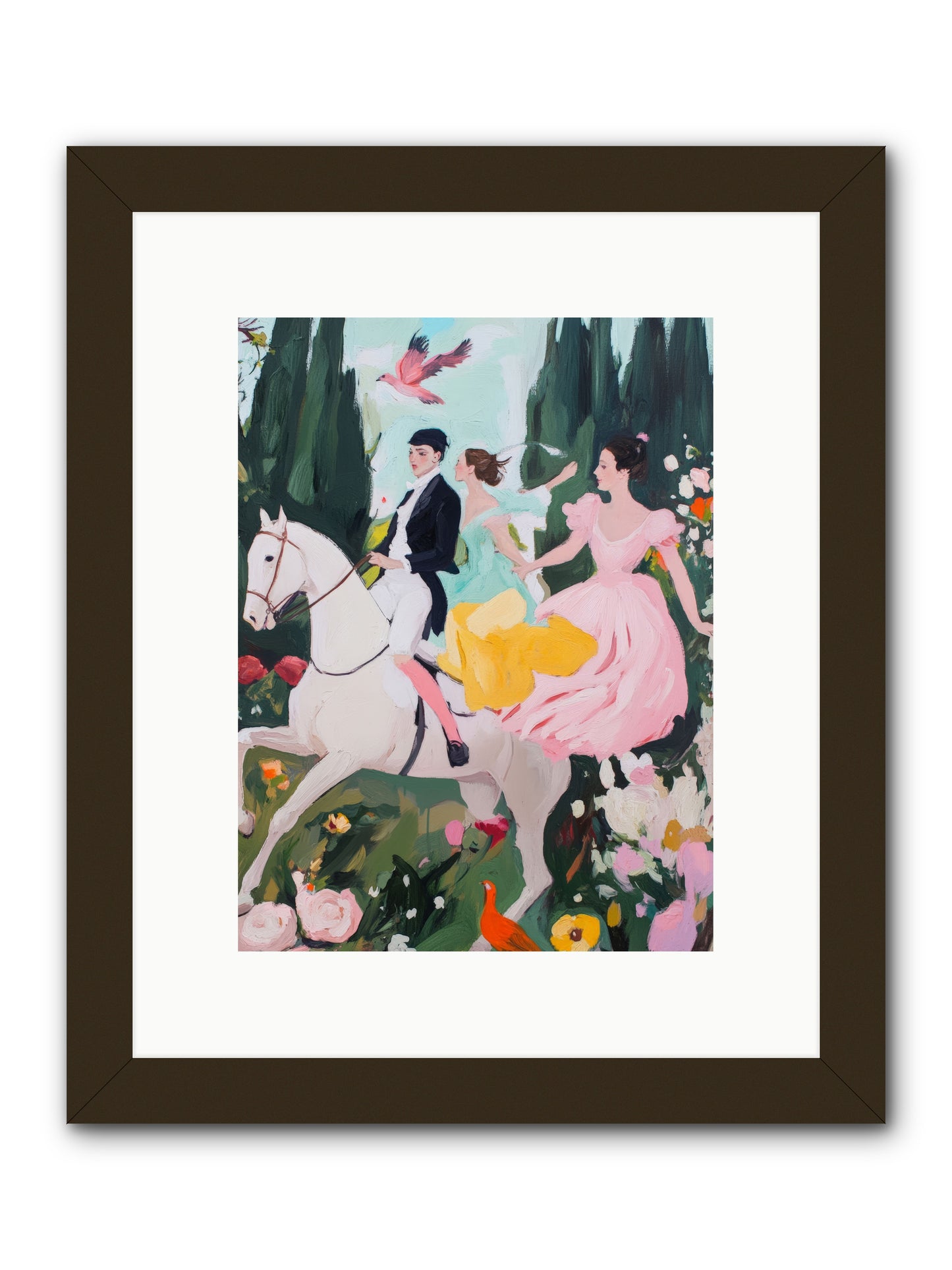 Chasing Wild Hedges No.1 Rez2 -- Framed Print - Black 9x12