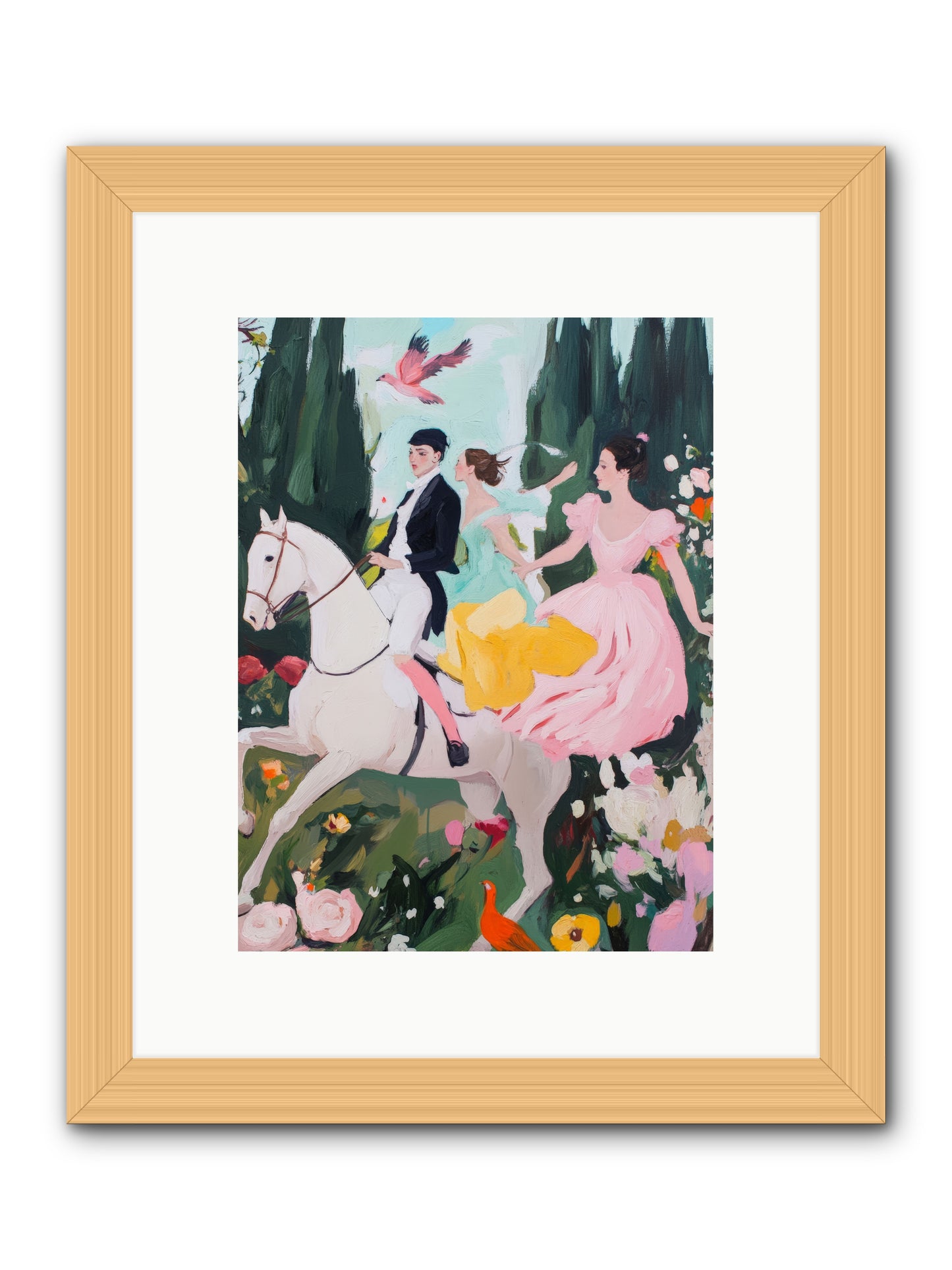 Chasing Wild Hedges No.1 Rez2 -- Framed Print - Natural 9x12