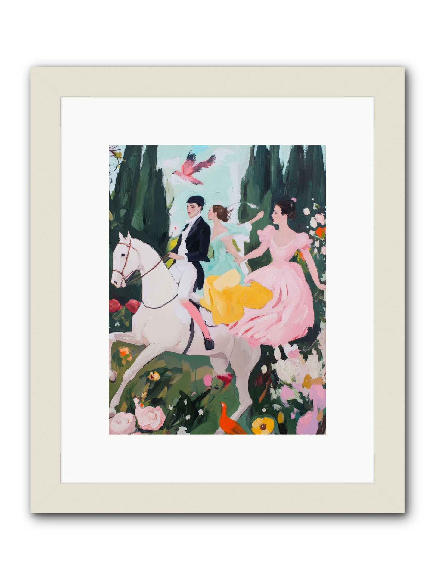 Chasing Wild Hedges No.1 Rez2 -- Framed Print - White 9x12