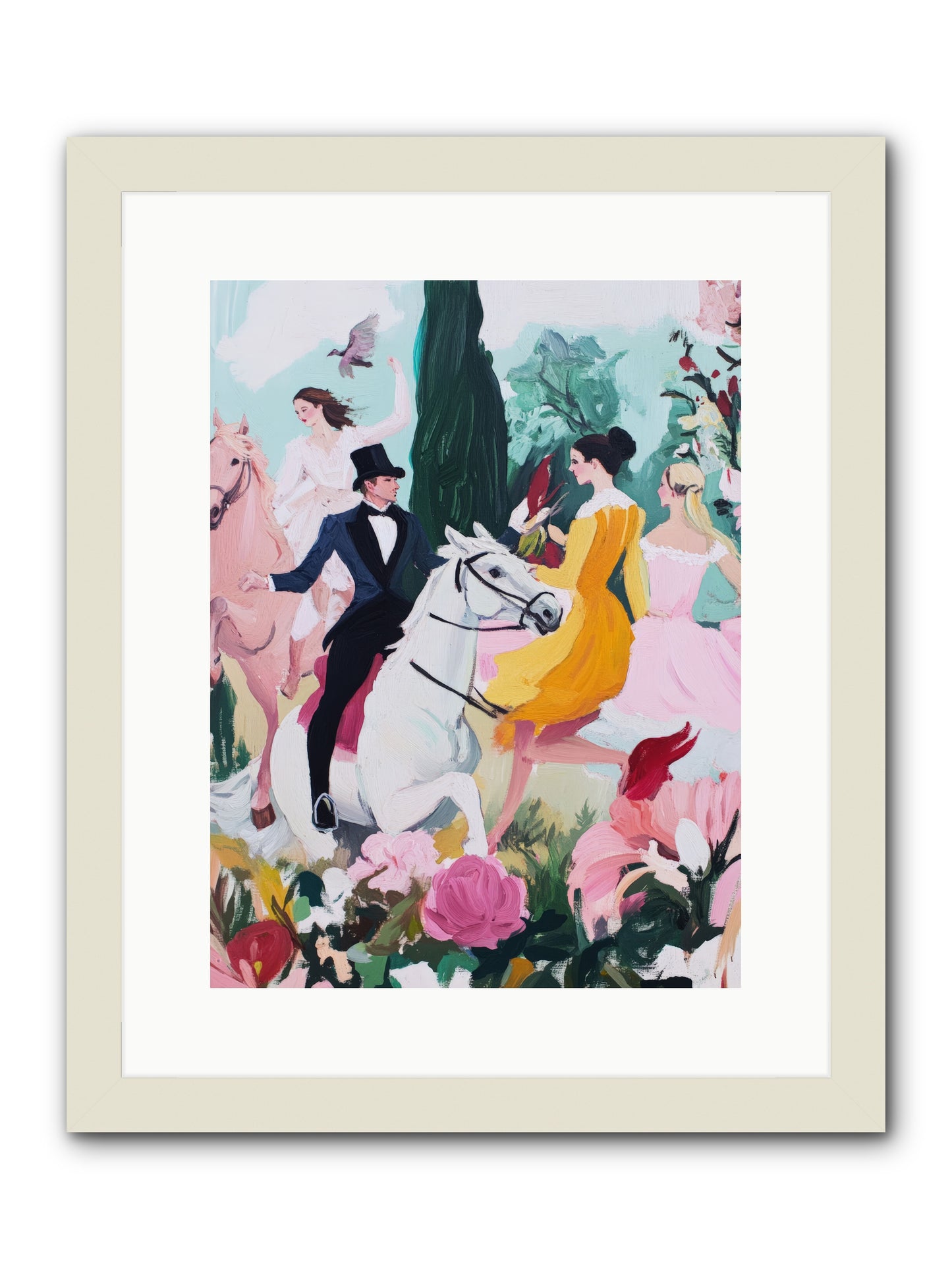 Chasing Wild Hedges No.2Rez2 -- Framed Print - White 12x16
