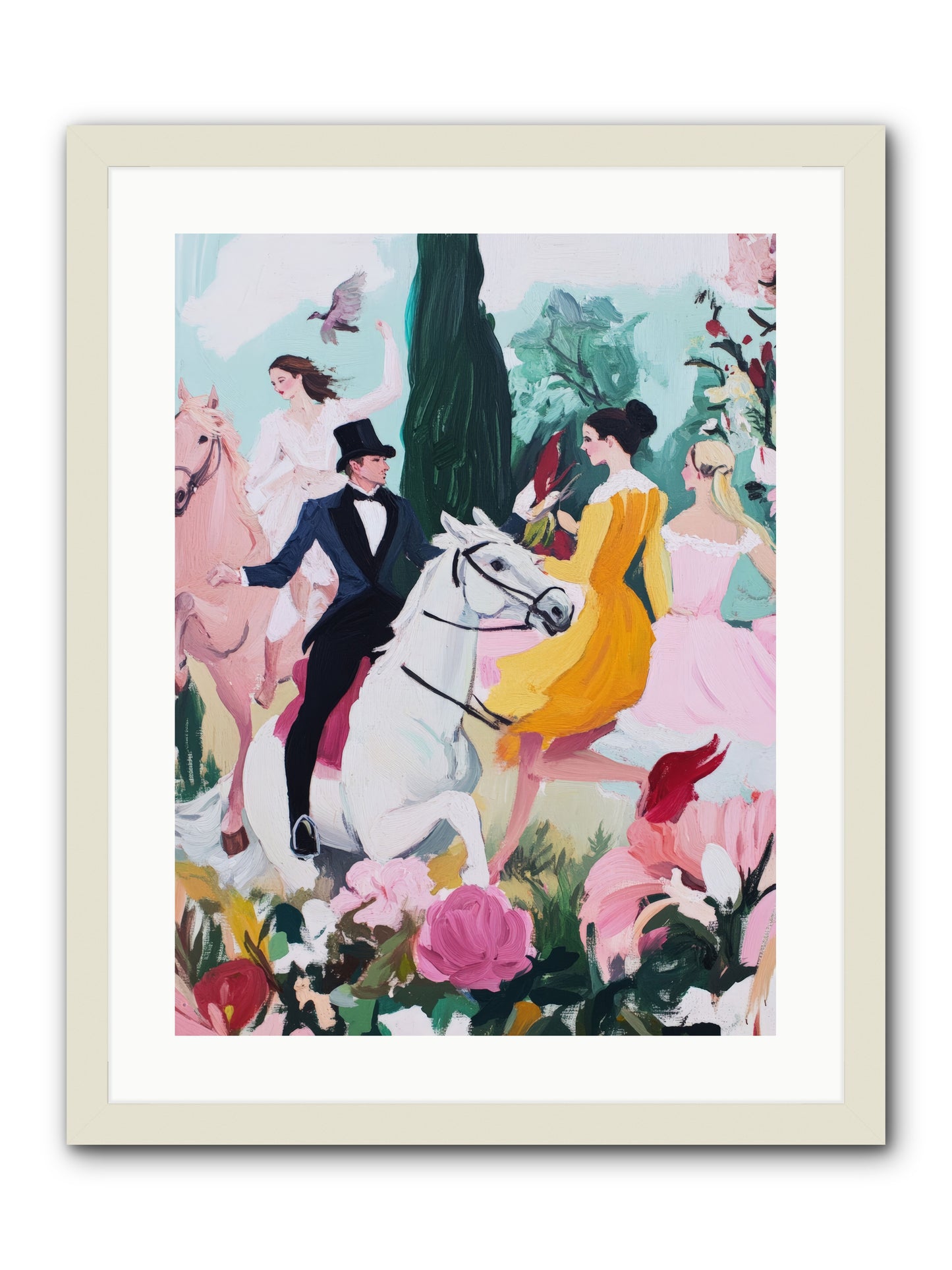 Chasing Wild Hedges No.2Rez2 -- Framed Print - White 18x24