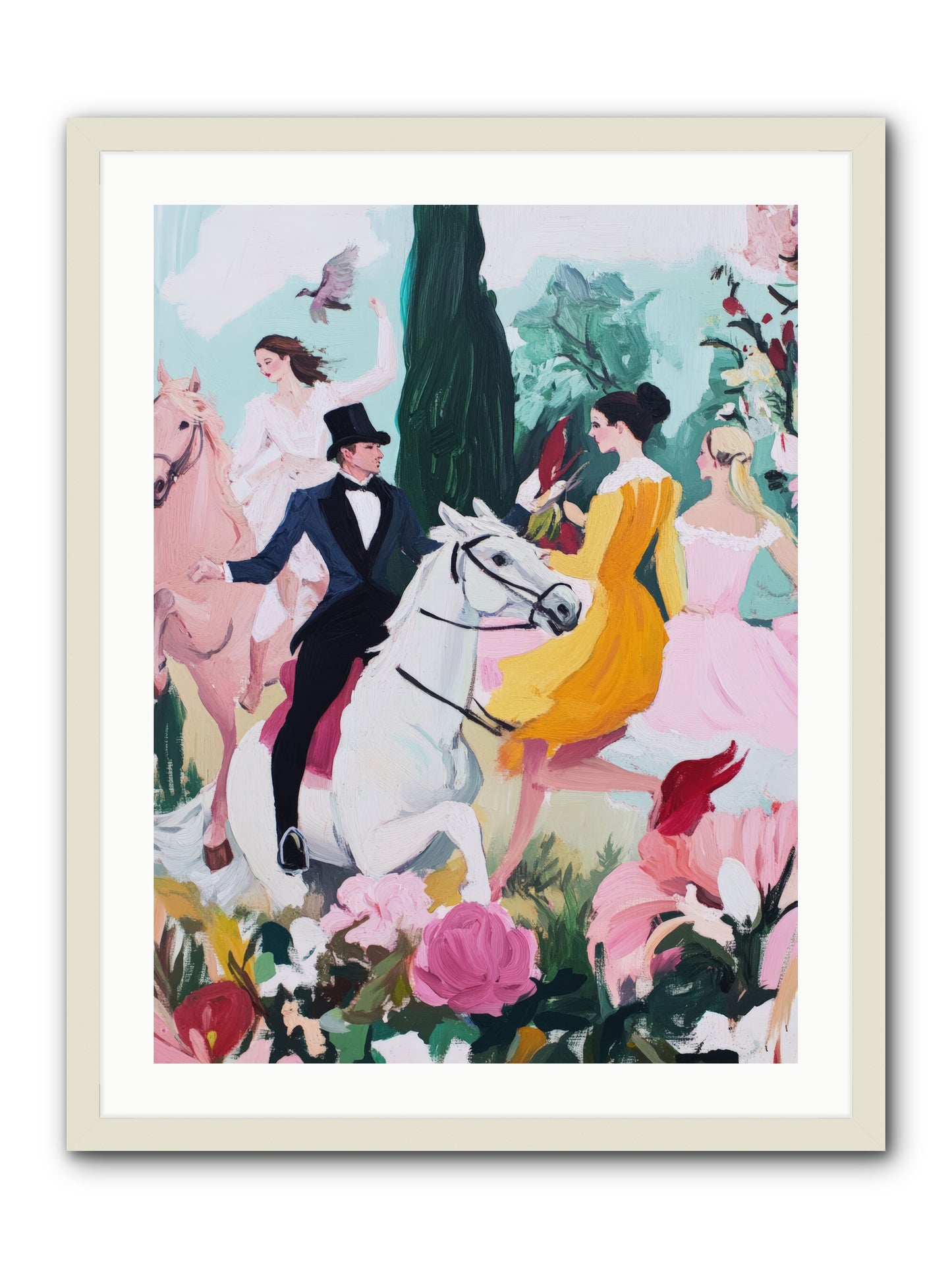 Chasing Wild Hedges No.2Rez2 -- Framed Print - White 24x32