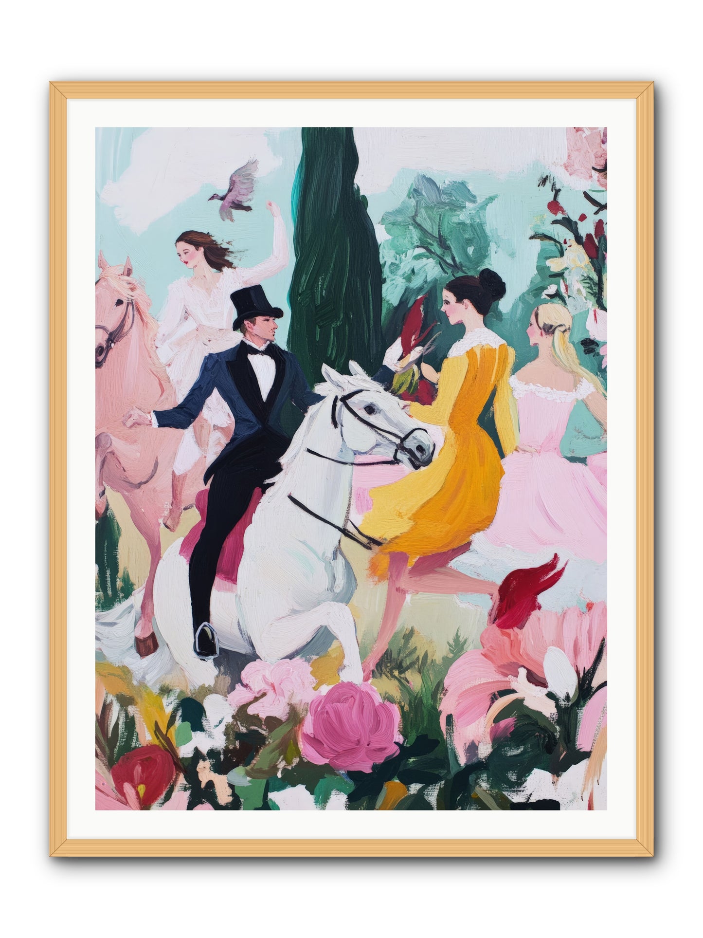Chasing Wild Hedges No.2Rez2 -- Framed Print - Natural 36x48