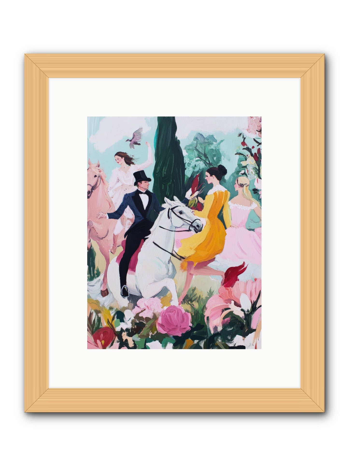 Chasing Wild Hedges No.2Rez2 -- Framed Print - Natural 9x12