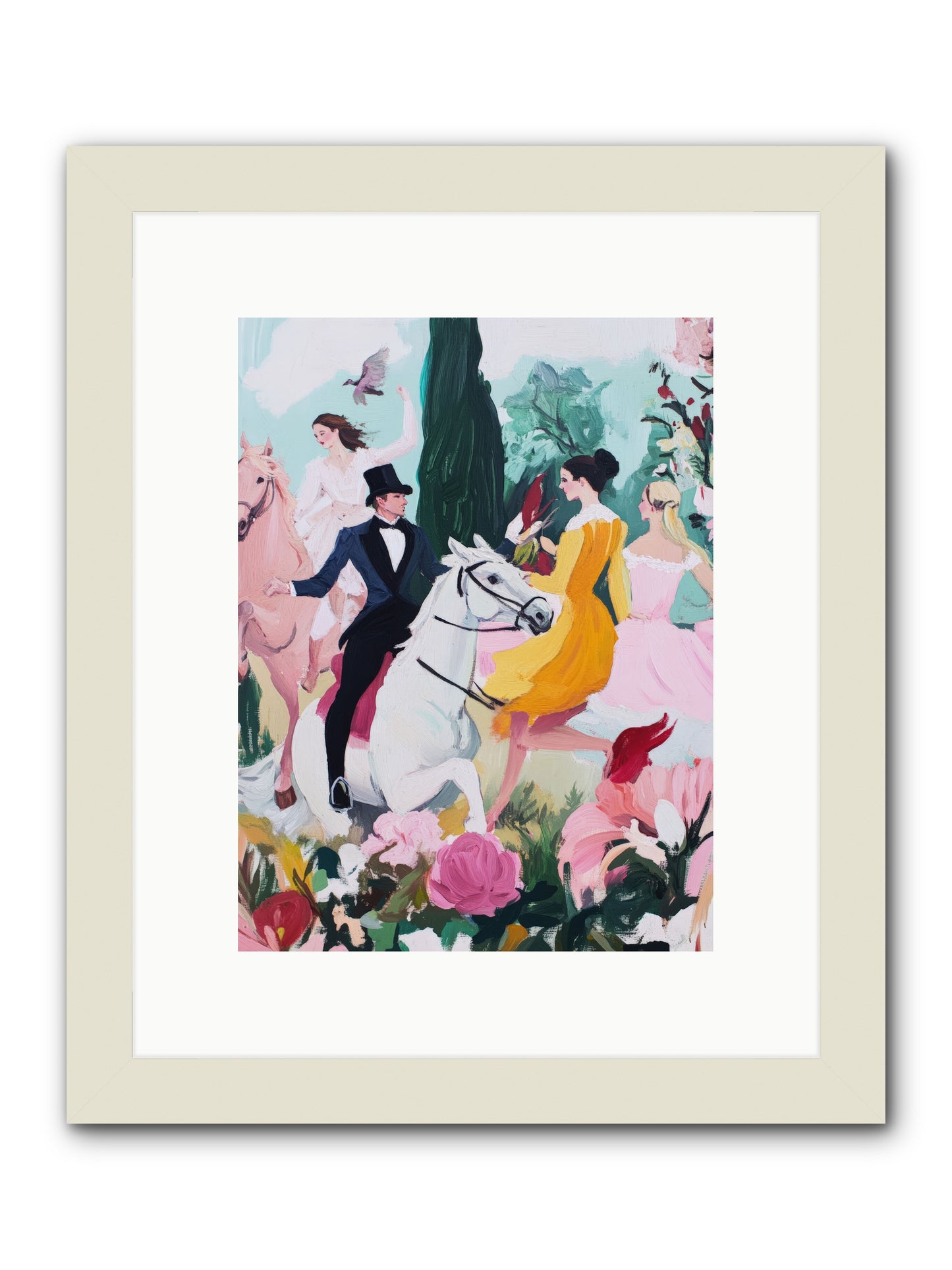 Chasing Wild Hedges No.2Rez2 -- Framed Print - White 9x12