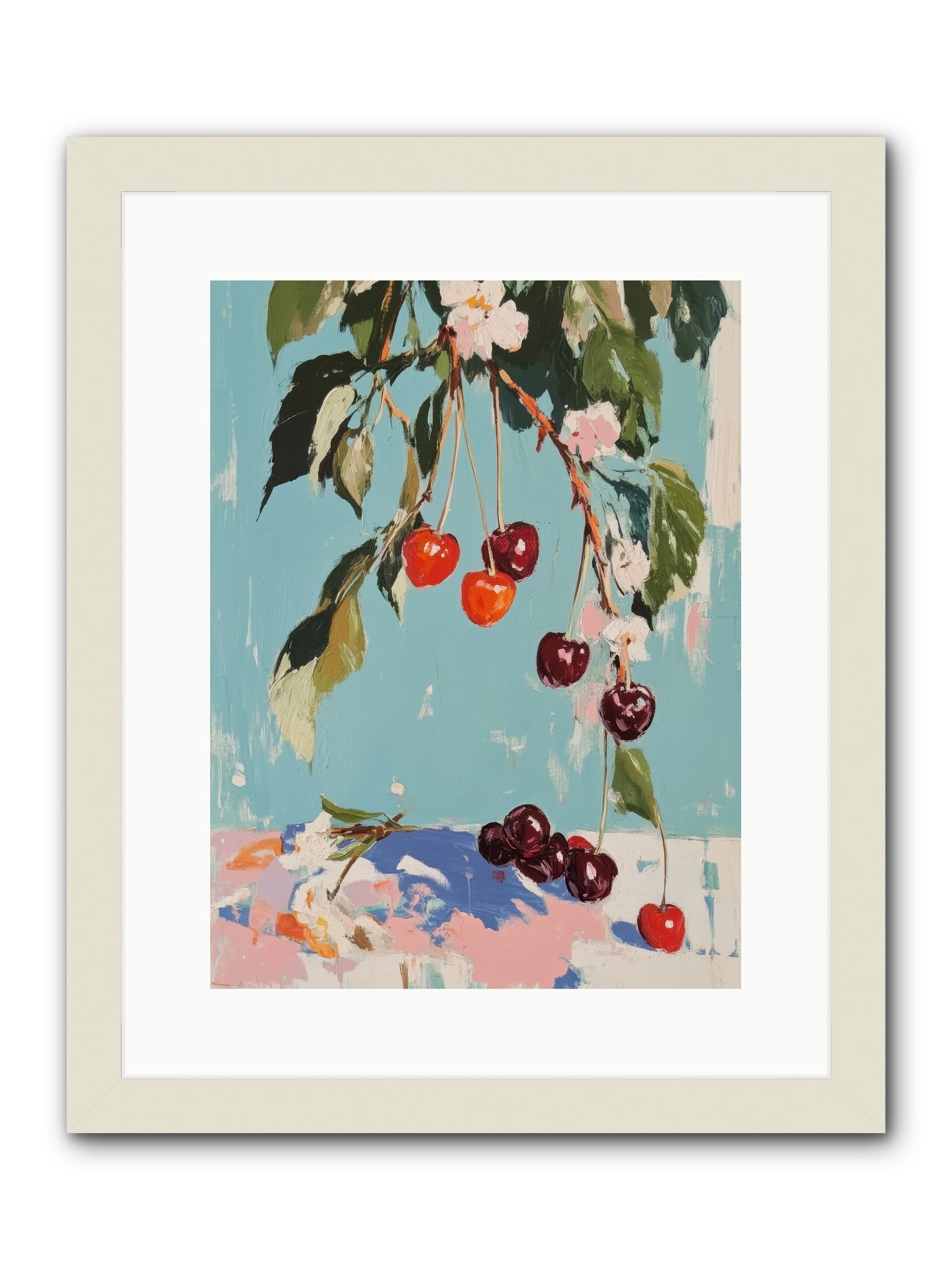 Cherry Jubilee -- Framed Print - White 12x16