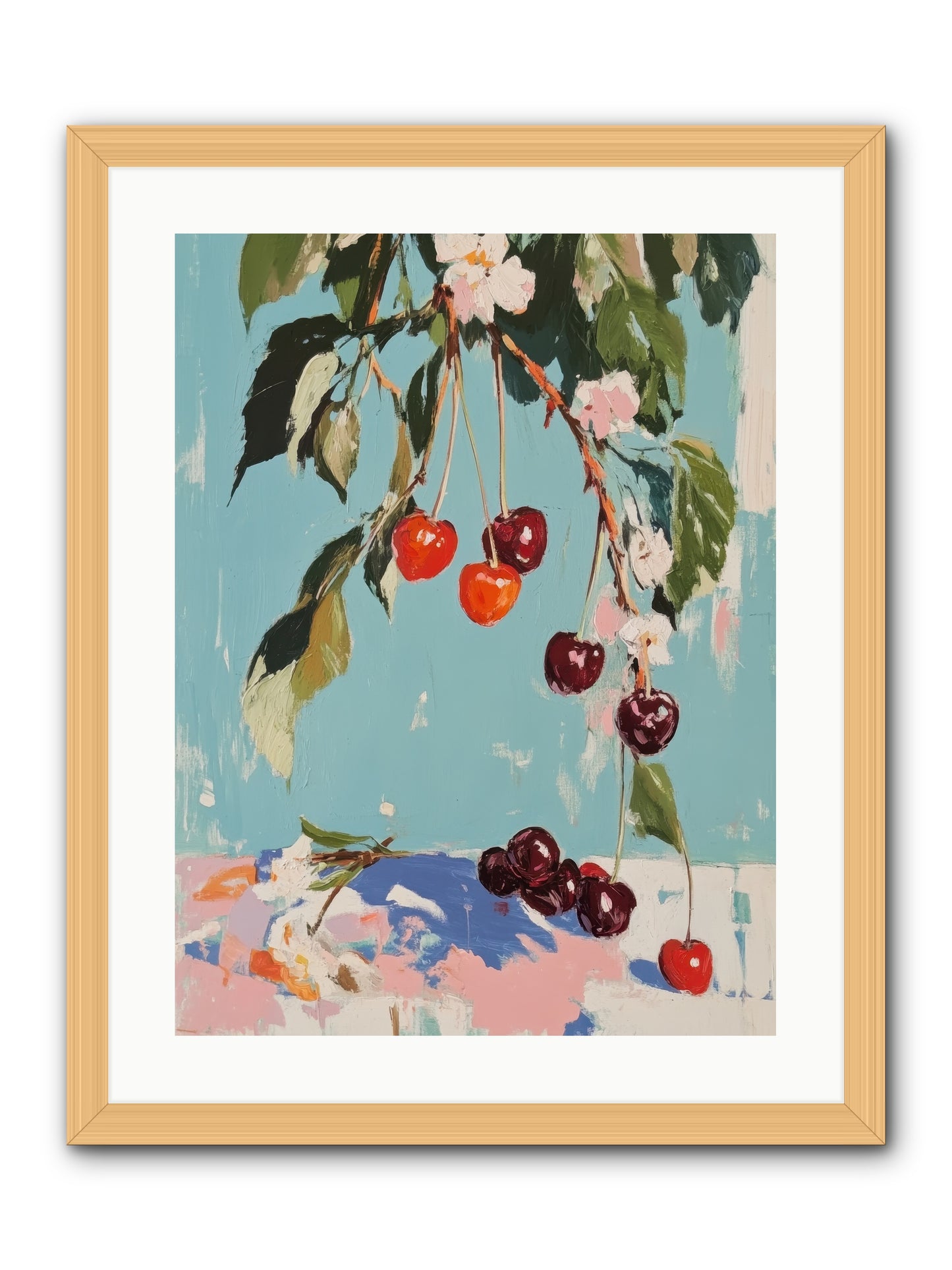 Cherry Jubilee -- Framed Print - Natural 18x24