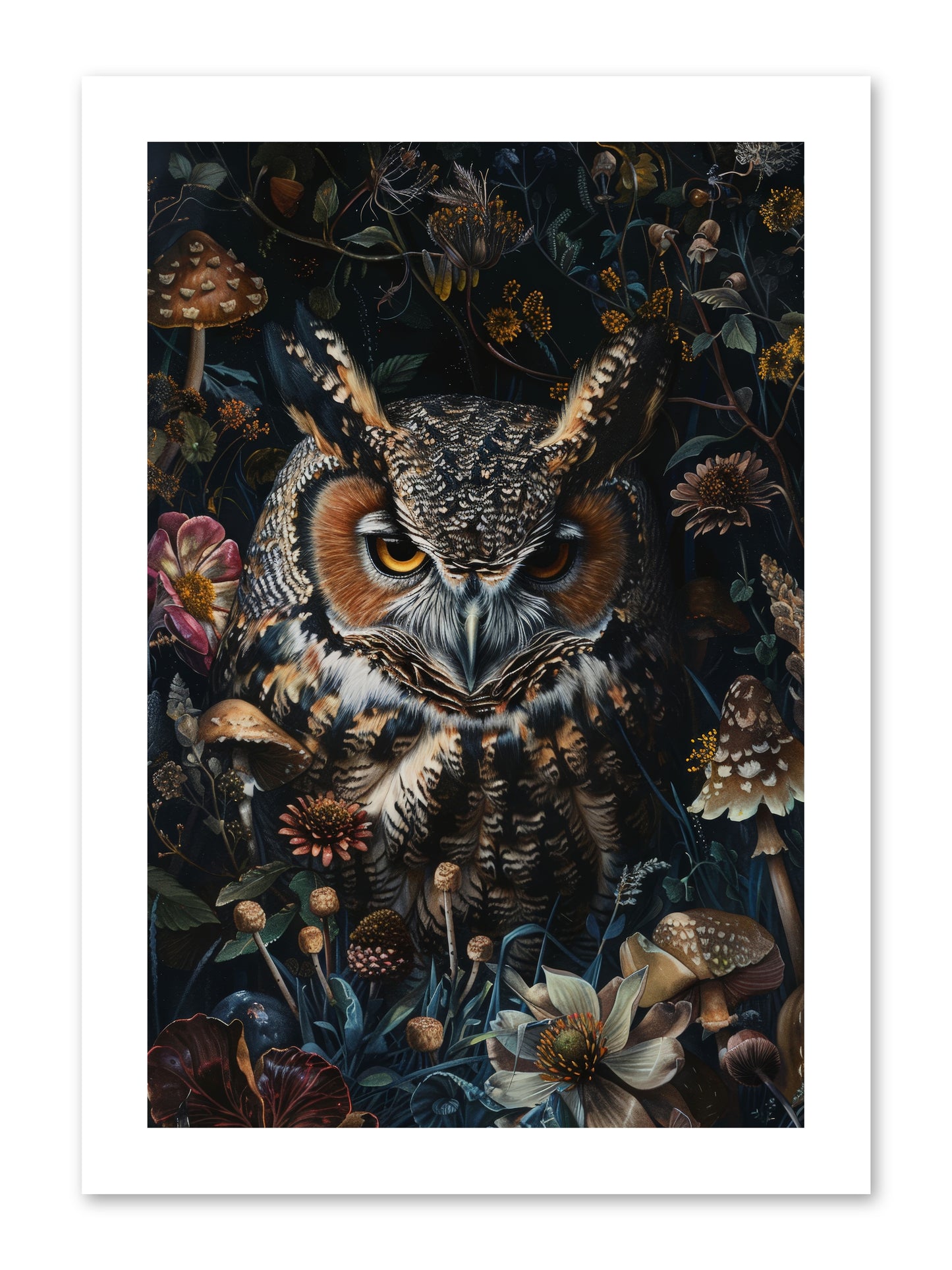 Chouette Nocturne -- Paper Print 10x15