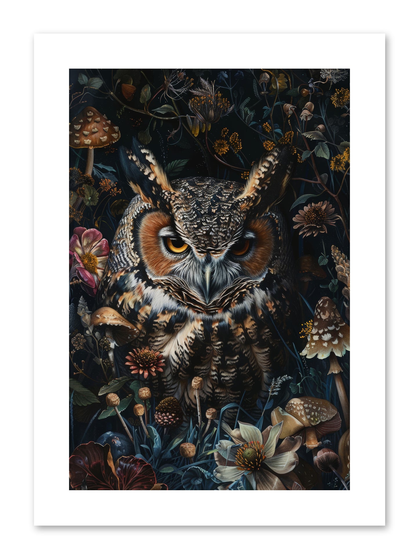 Chouette Nocturne -- Loose Canvas Print 8x12