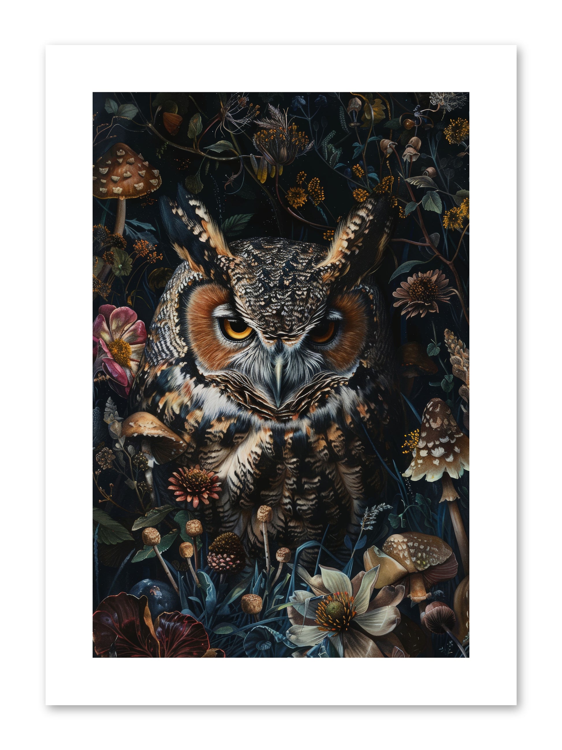 Chouette Nocturne -- Paper Print 8x12
