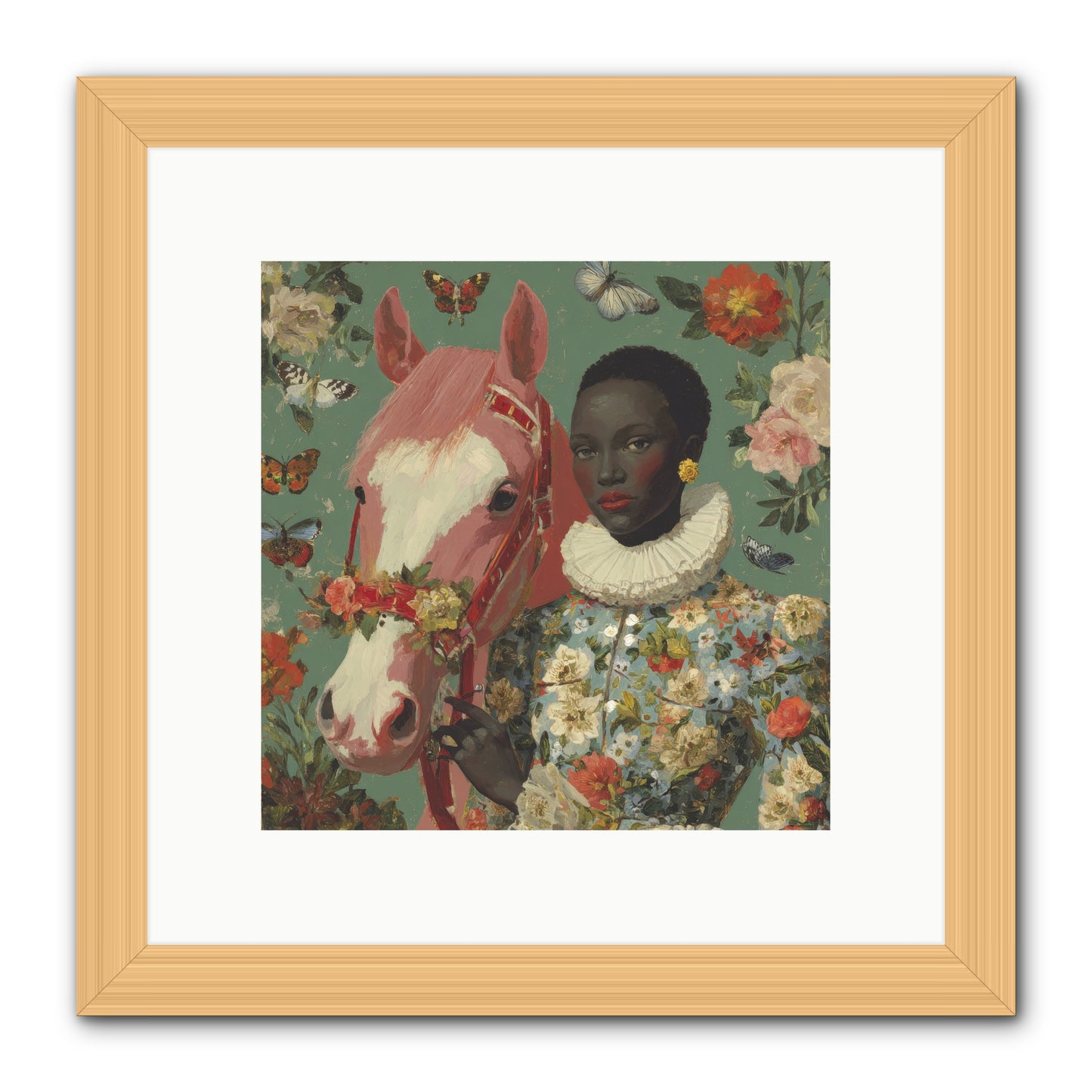 Chrysalis of Light-REZ -- Framed Print - Natural 10x10