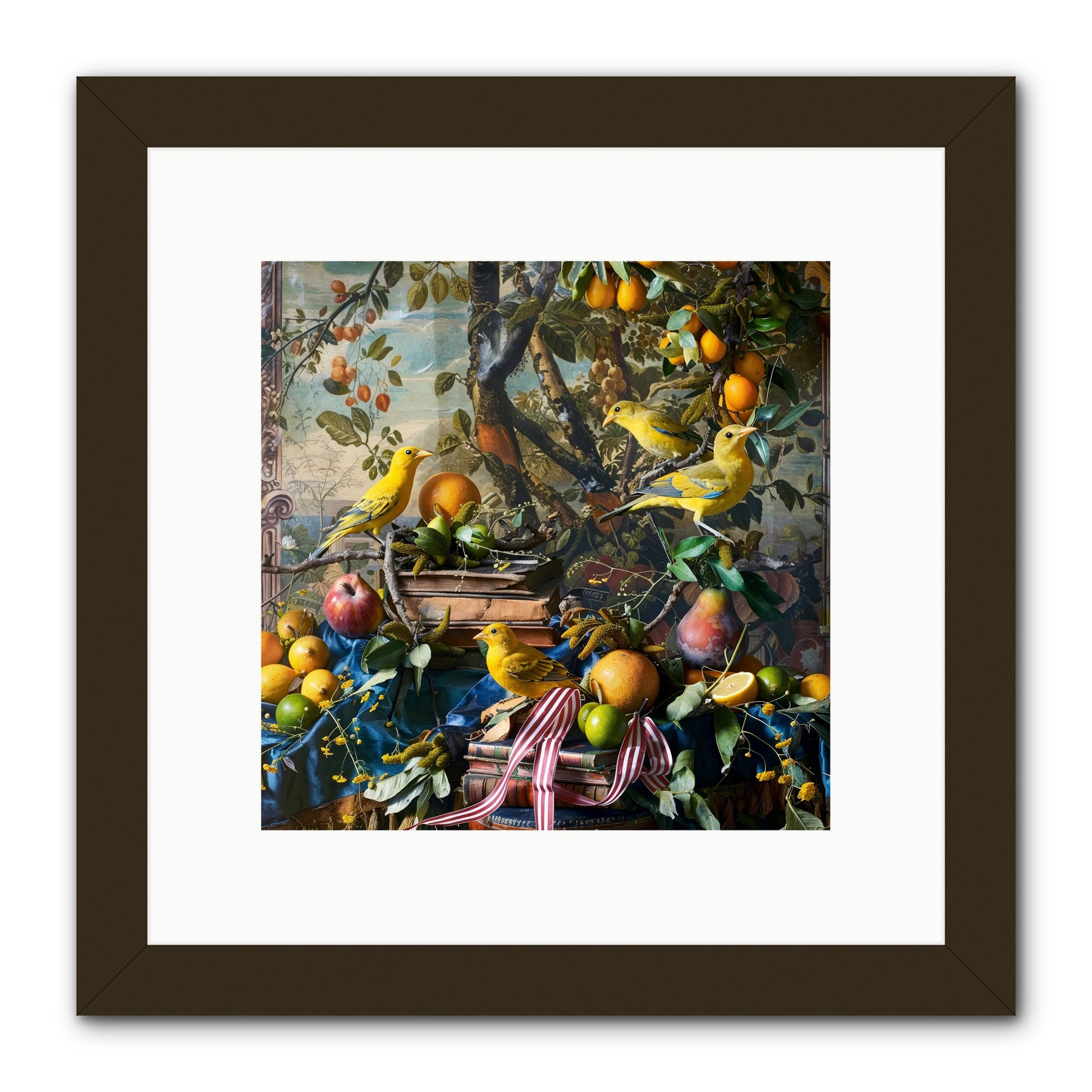 Citrine Feathered Sonnets -- Framed Print - Black 10x10