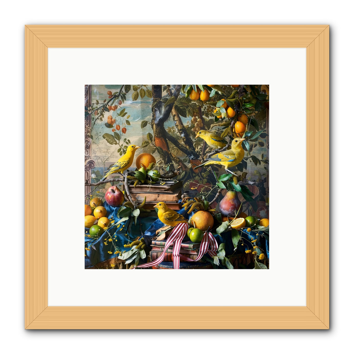 Citrine Feathered Sonnets -- Framed Print - Natural 10x10