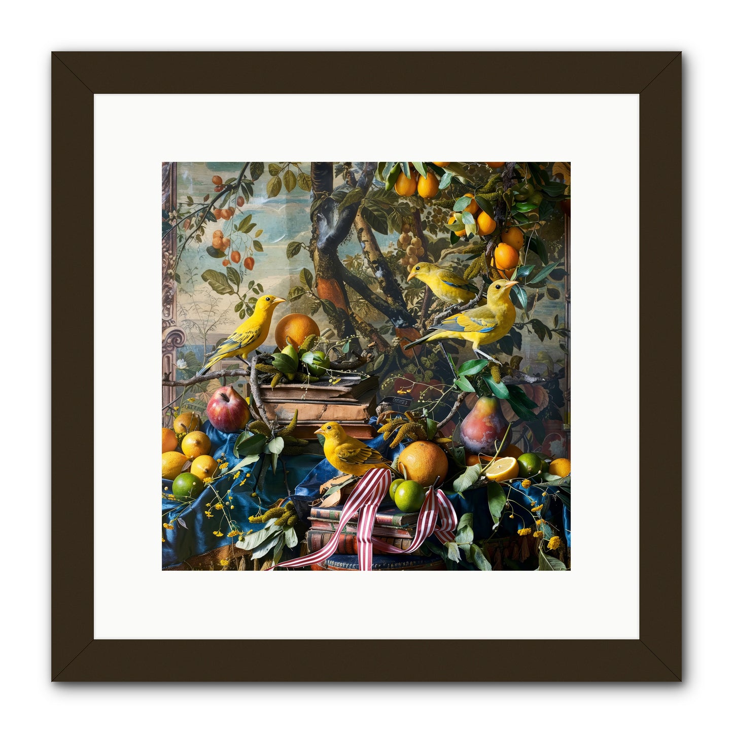 Citrine Feathered Sonnets -- Framed Print - Black 12x12